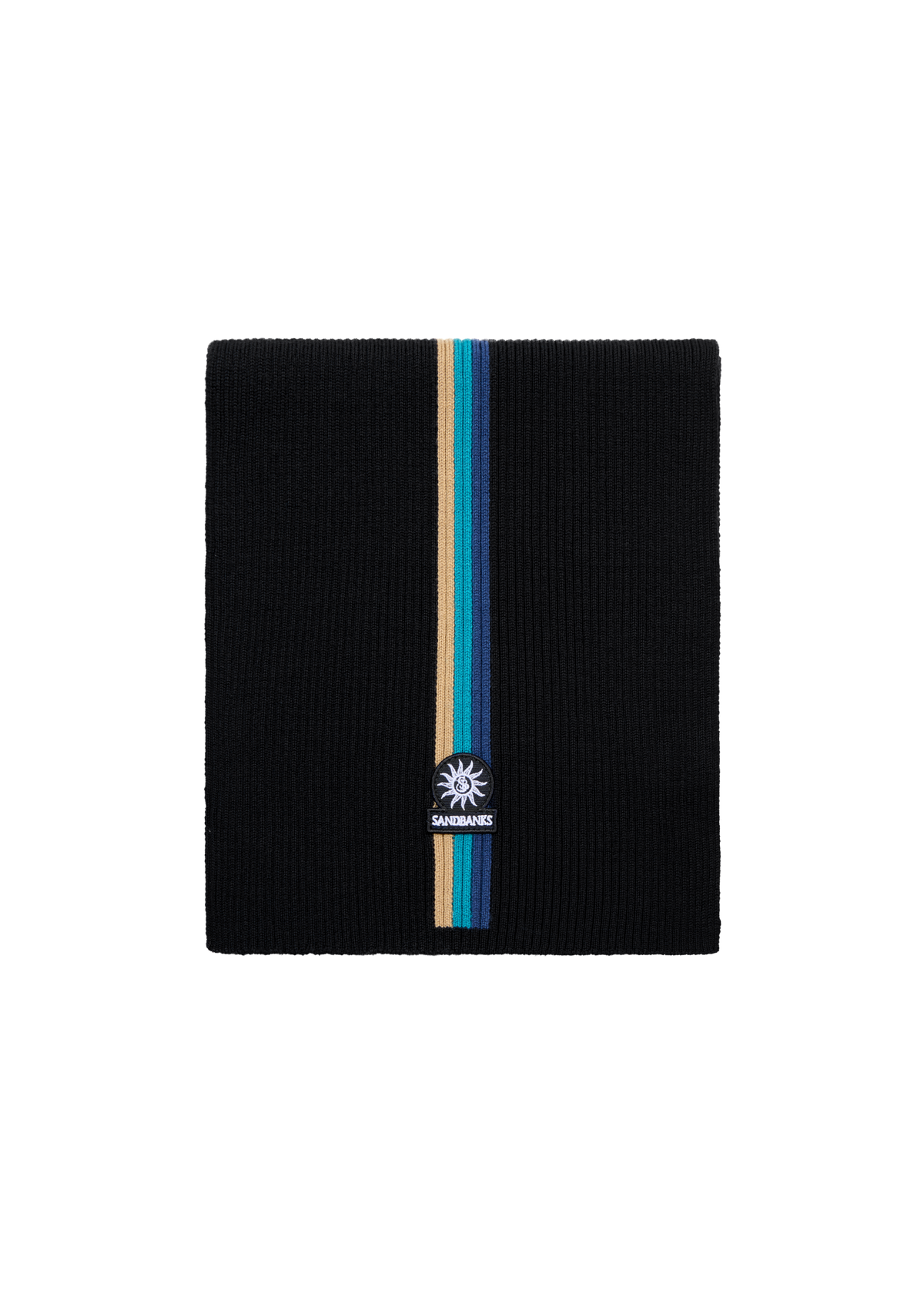 Tri-Colour Stripe Scarf - Black