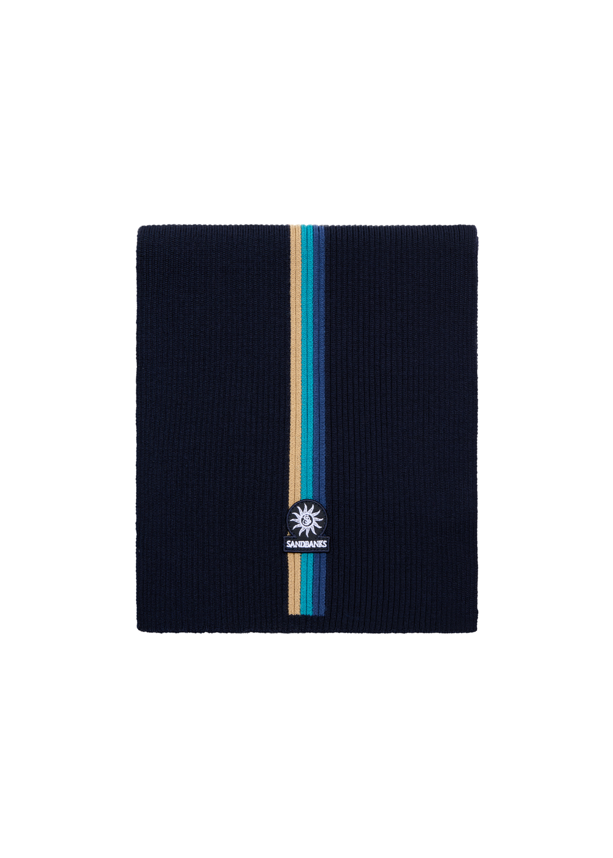 Tri-Colour Stripe Scarf - Navy