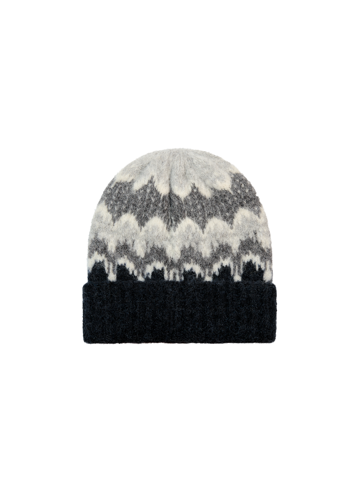 Fairisle Intarsia Beanie - Black