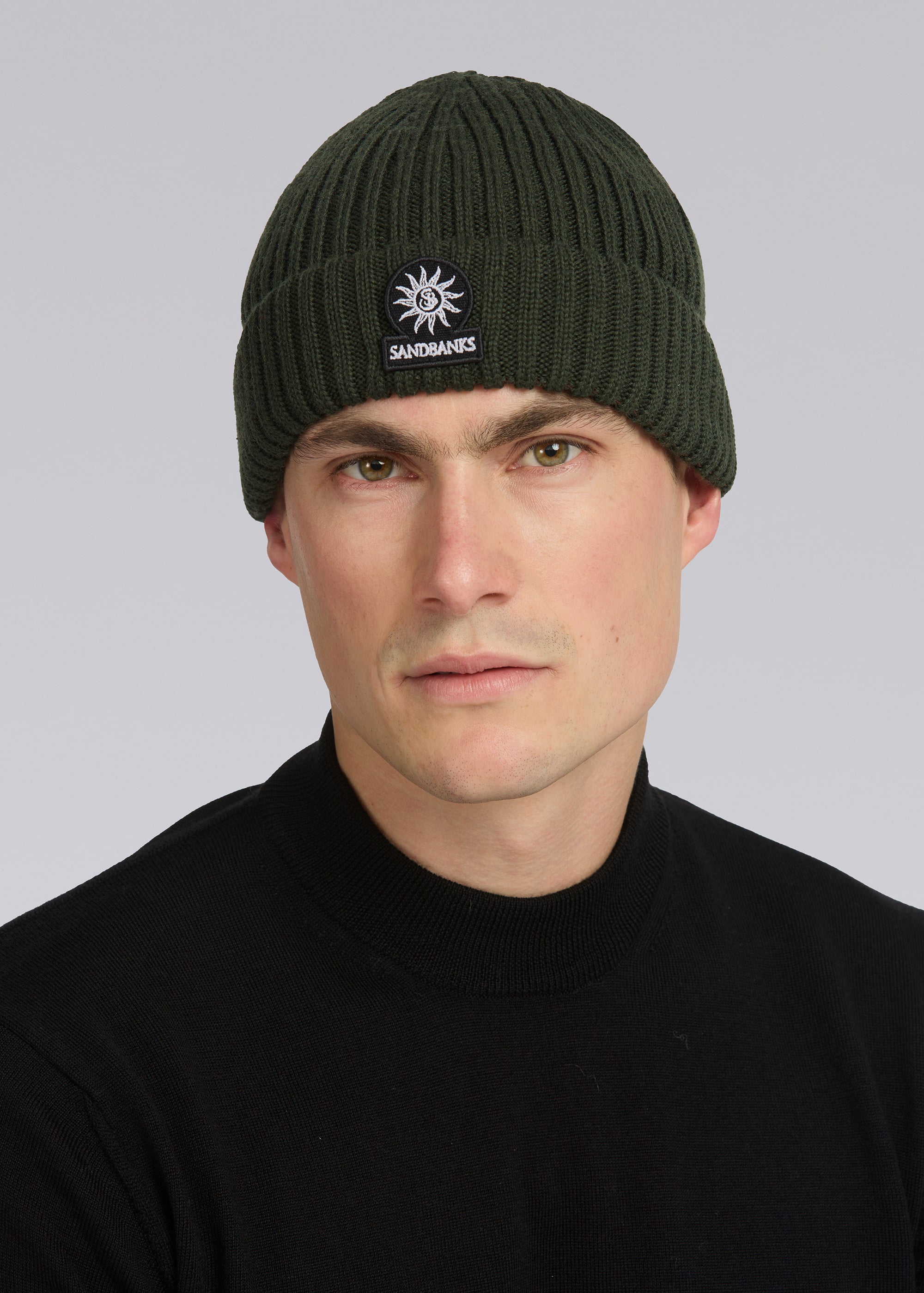 Sandbanks Badge Logo Beanie - Khaki - Sandbanks