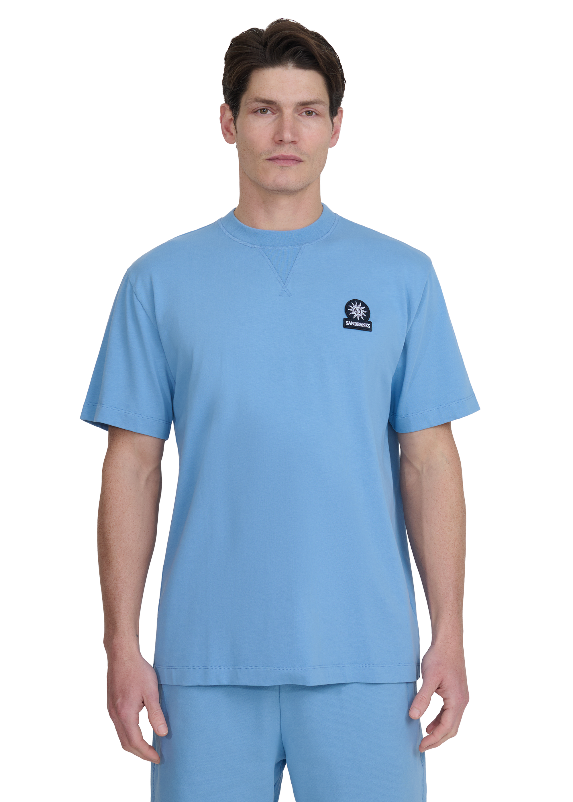 Sandbanks Double Jersey Collegiate T-Shirt - Dusty Blue