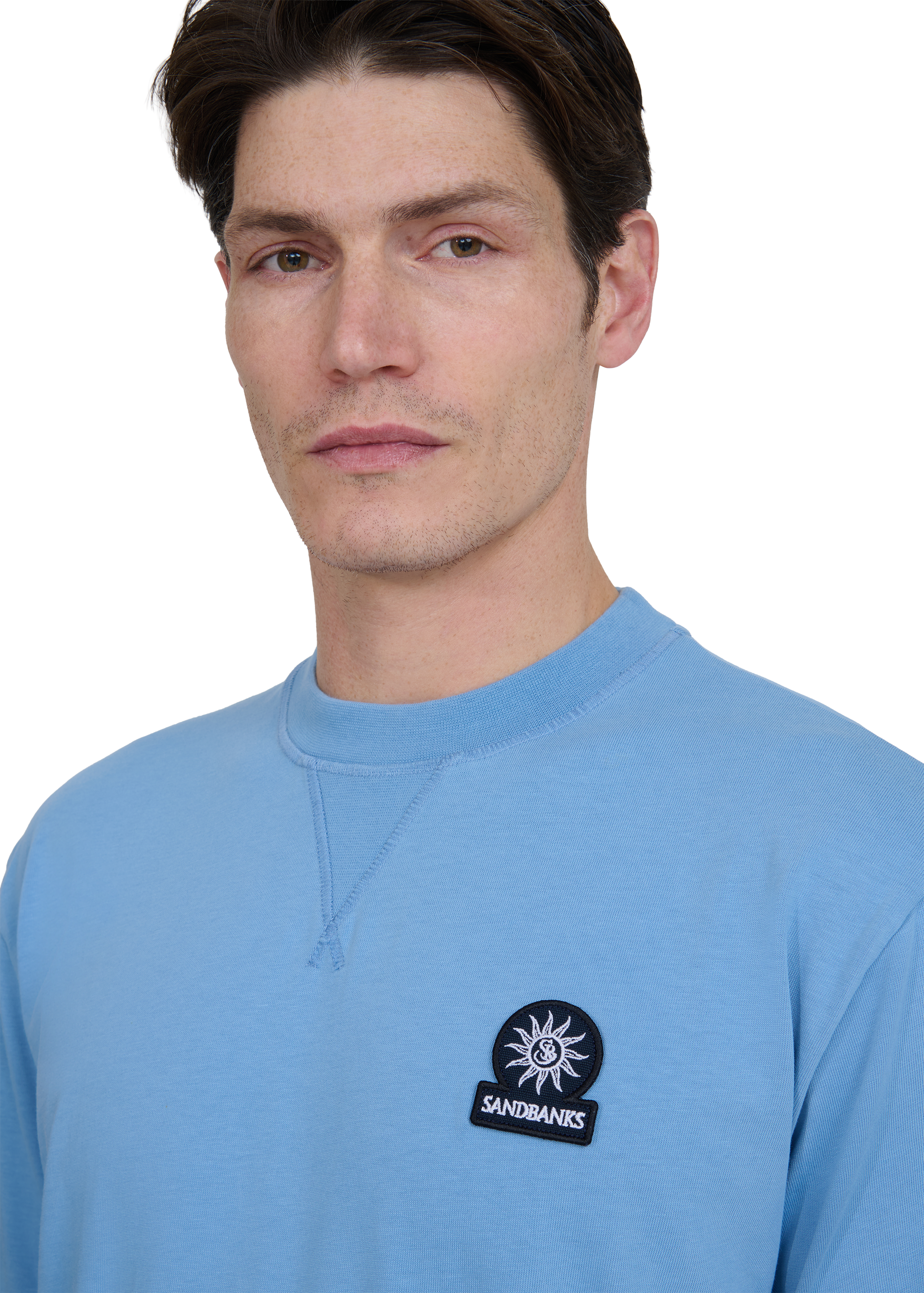 Sandbanks Double Jersey Collegiate T-Shirt - Dusty Blue