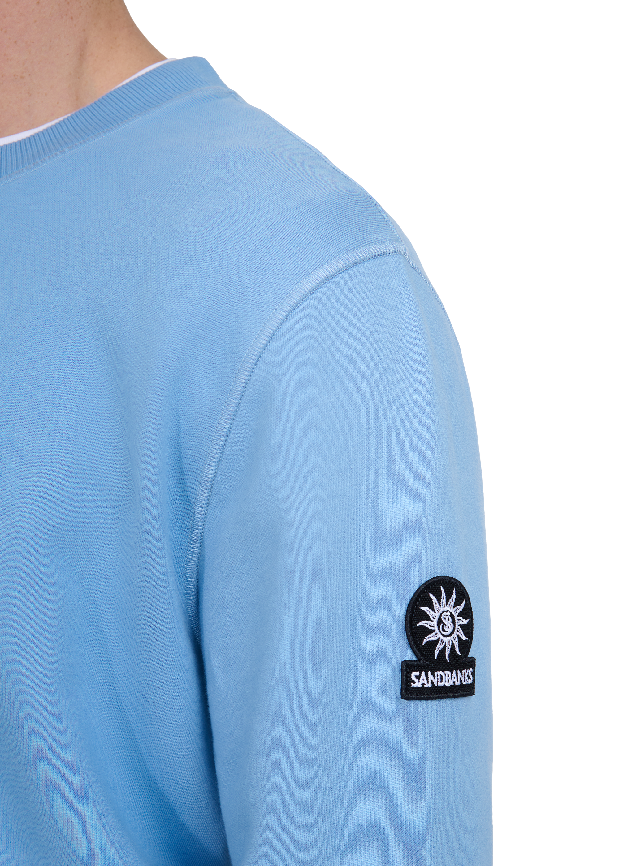 Sandbanks Badge Logo Sweatshirt - Dusty Blue