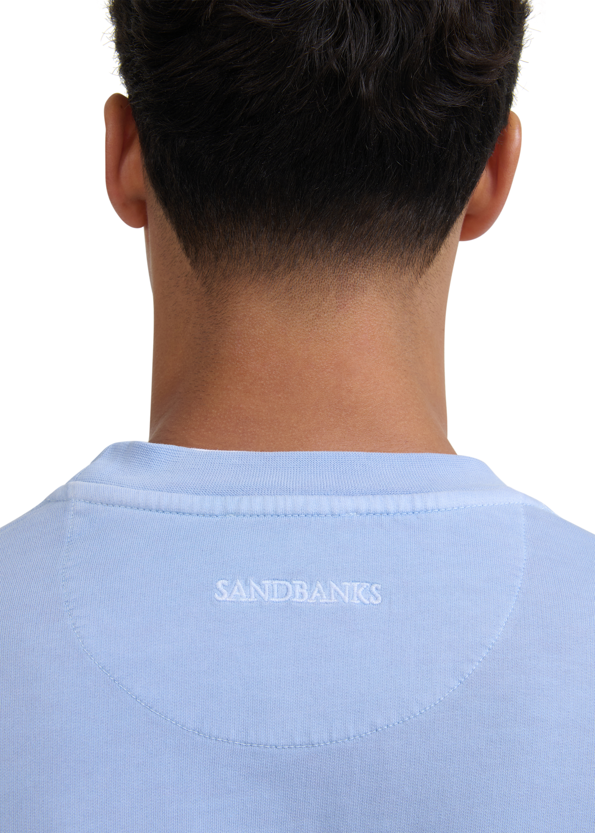 Sandbanks Badge Logo Mineral Wash Sweatshirt - Dusty Blue