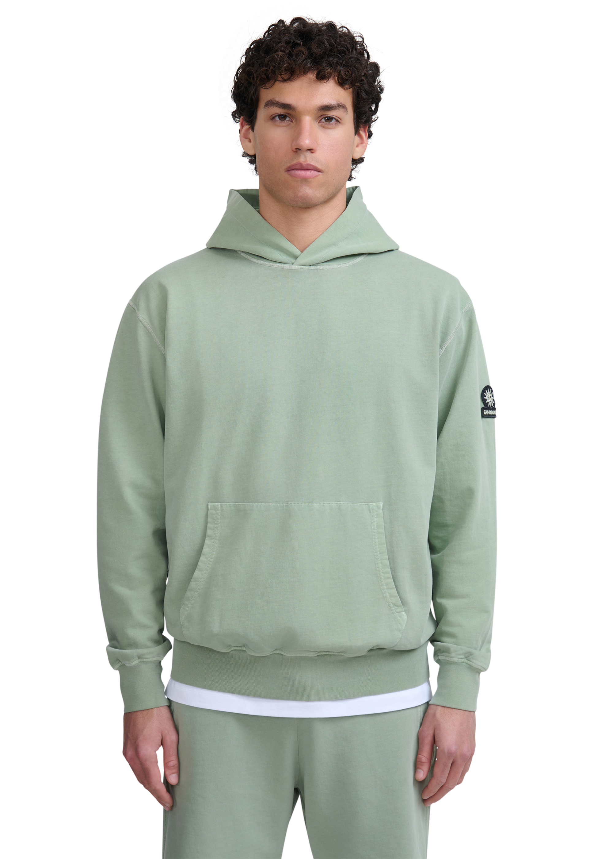 Sandbanks Mineral Wash Hoodie - Sage