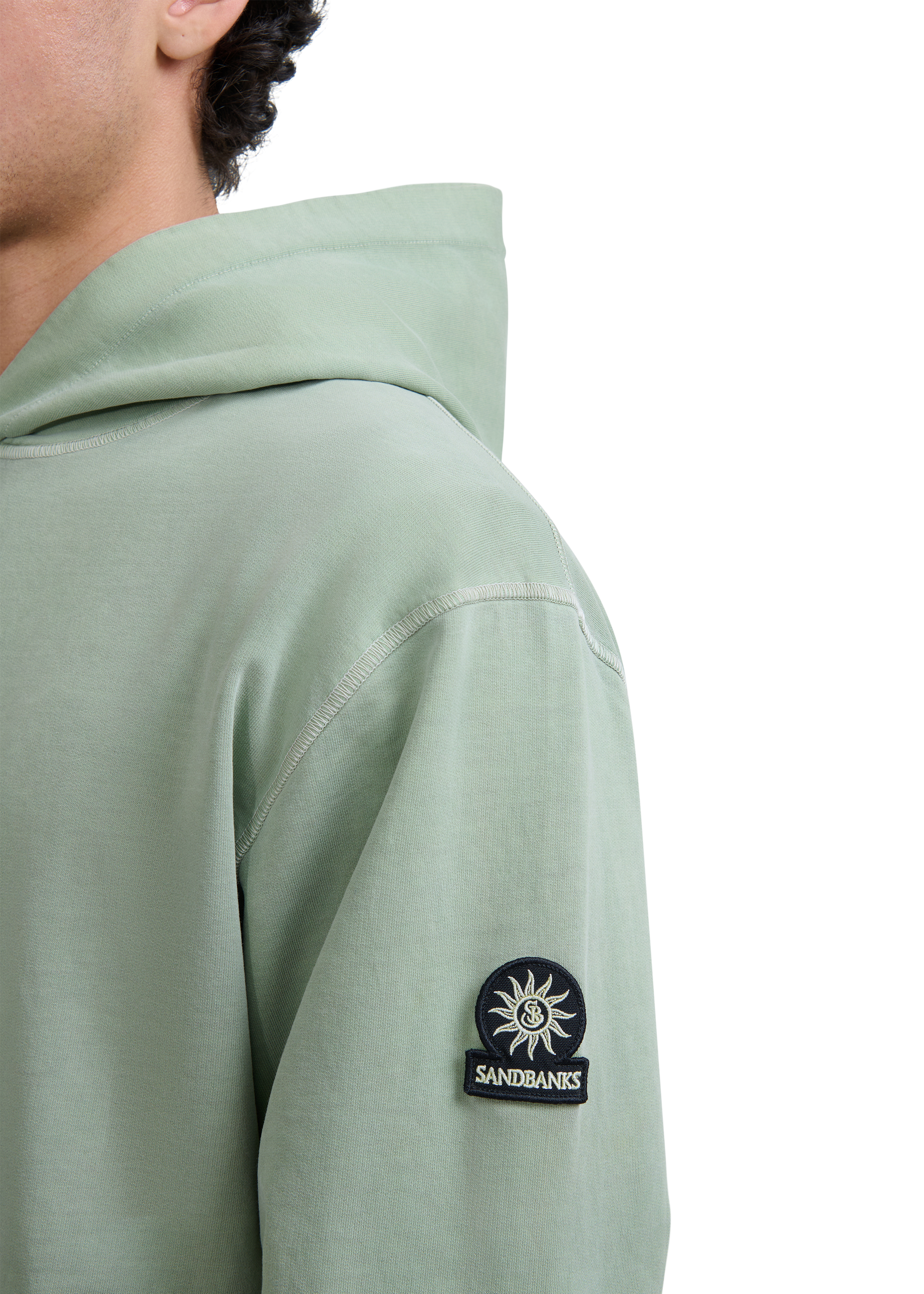 Sandbanks Mineral Wash Hoodie - Sage