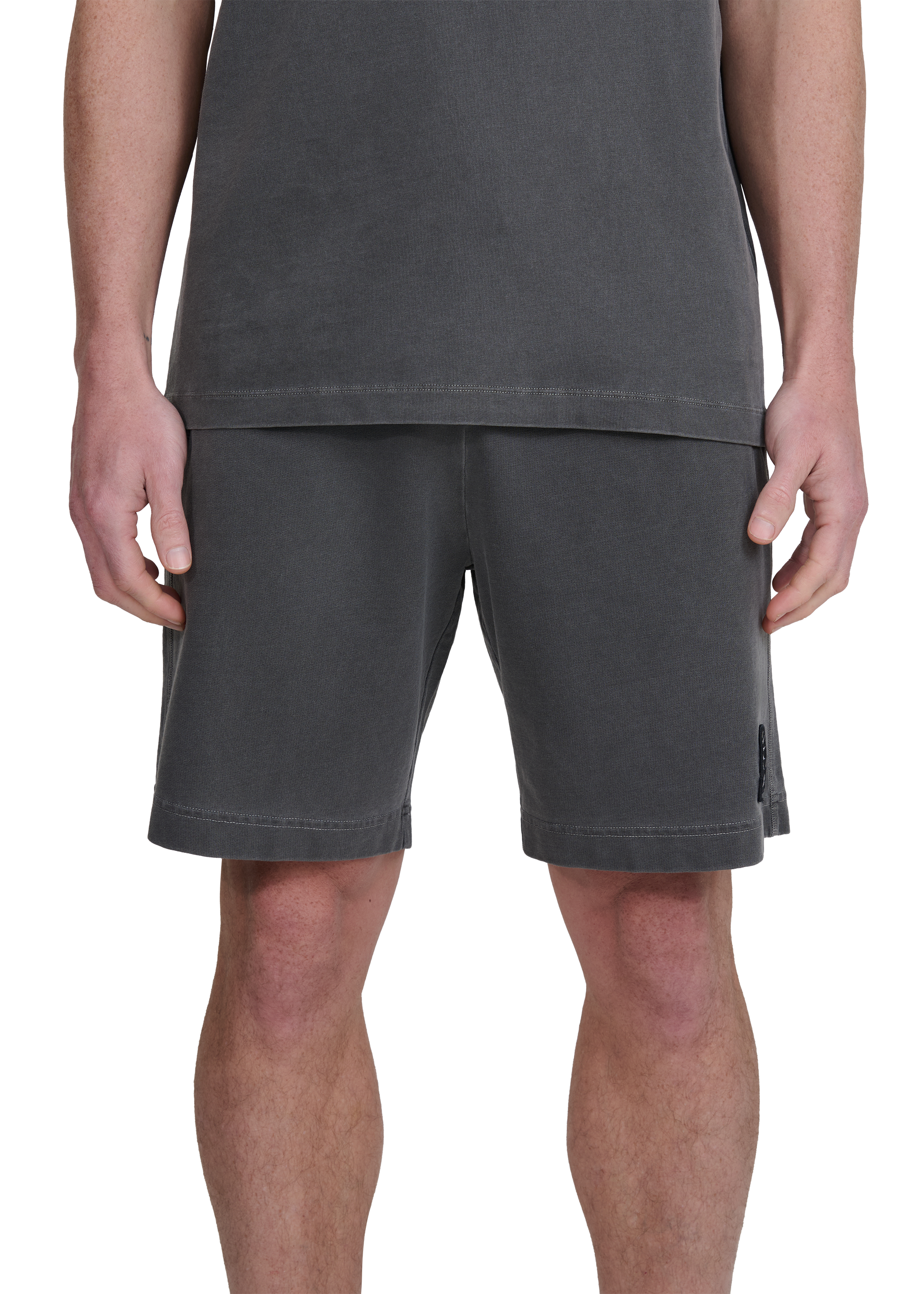 Sandbanks Badge Logo Mineral Wash Short - Slate