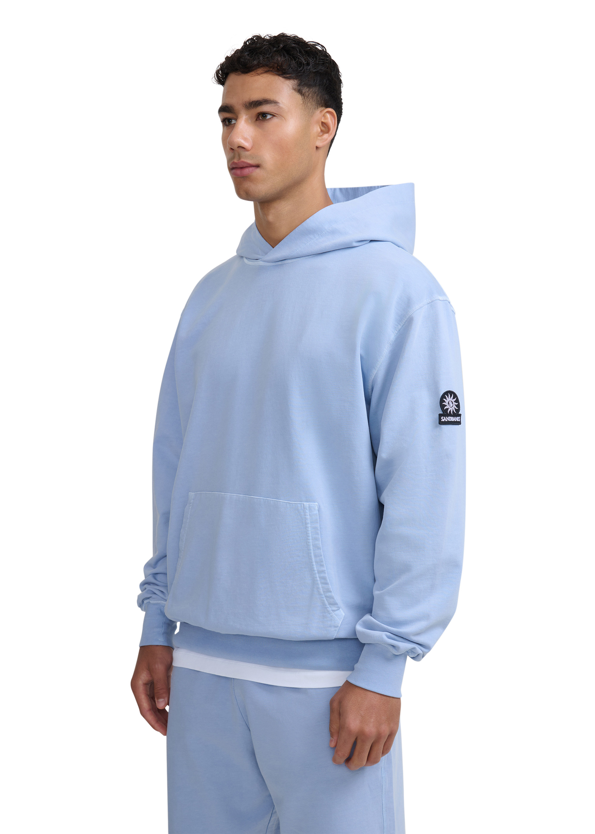 Sandbanks Mineral Wash Hoodie - Dusty Blue