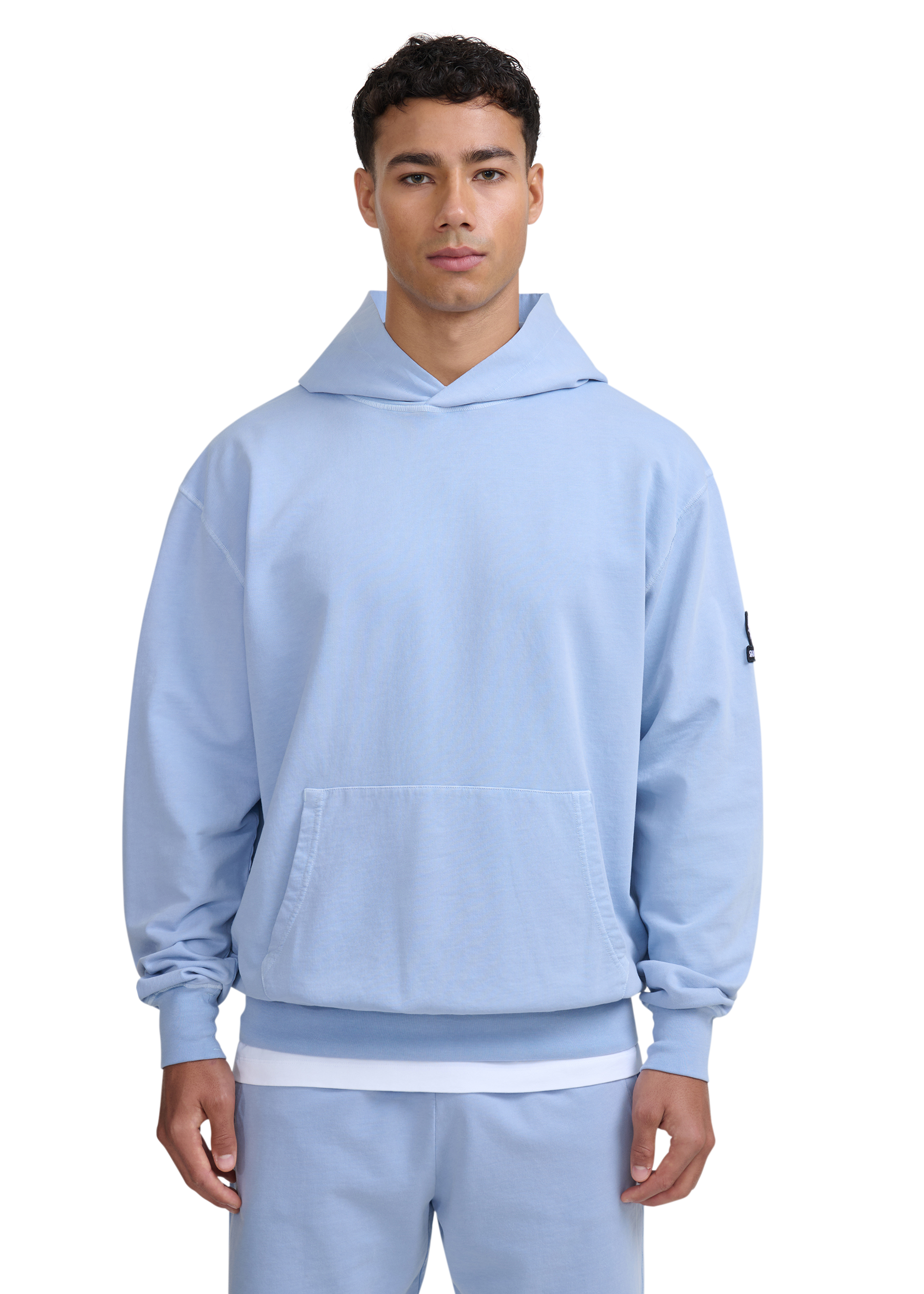 Sandbanks Mineral Wash Hoodie - Dusty Blue