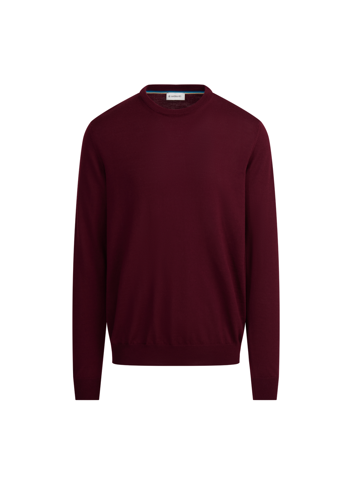 Sandbanks Merino Wool Crew Neck Jumper - Port