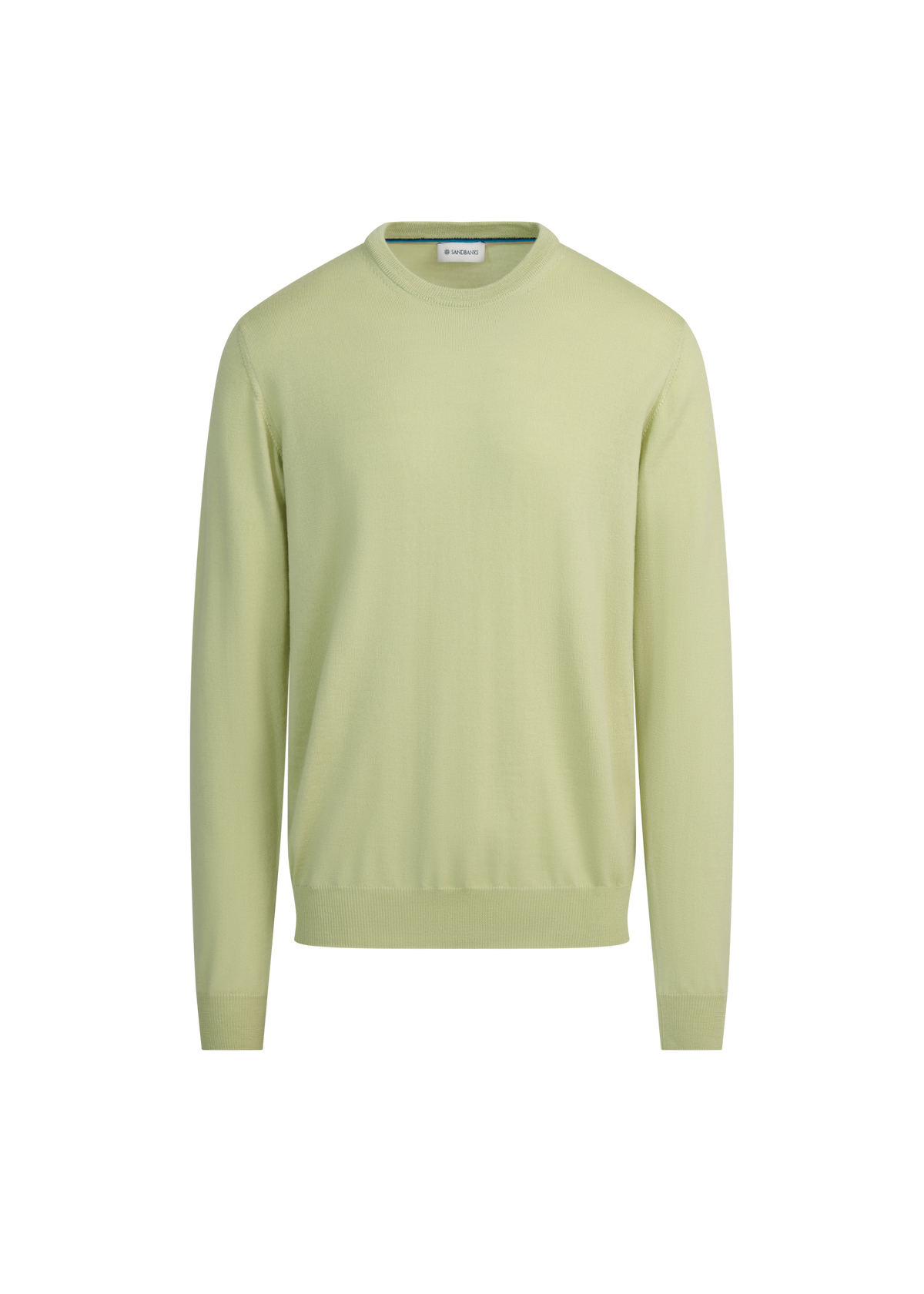 Sandbanks Merino Wool Crew Neck Jumper - Sage