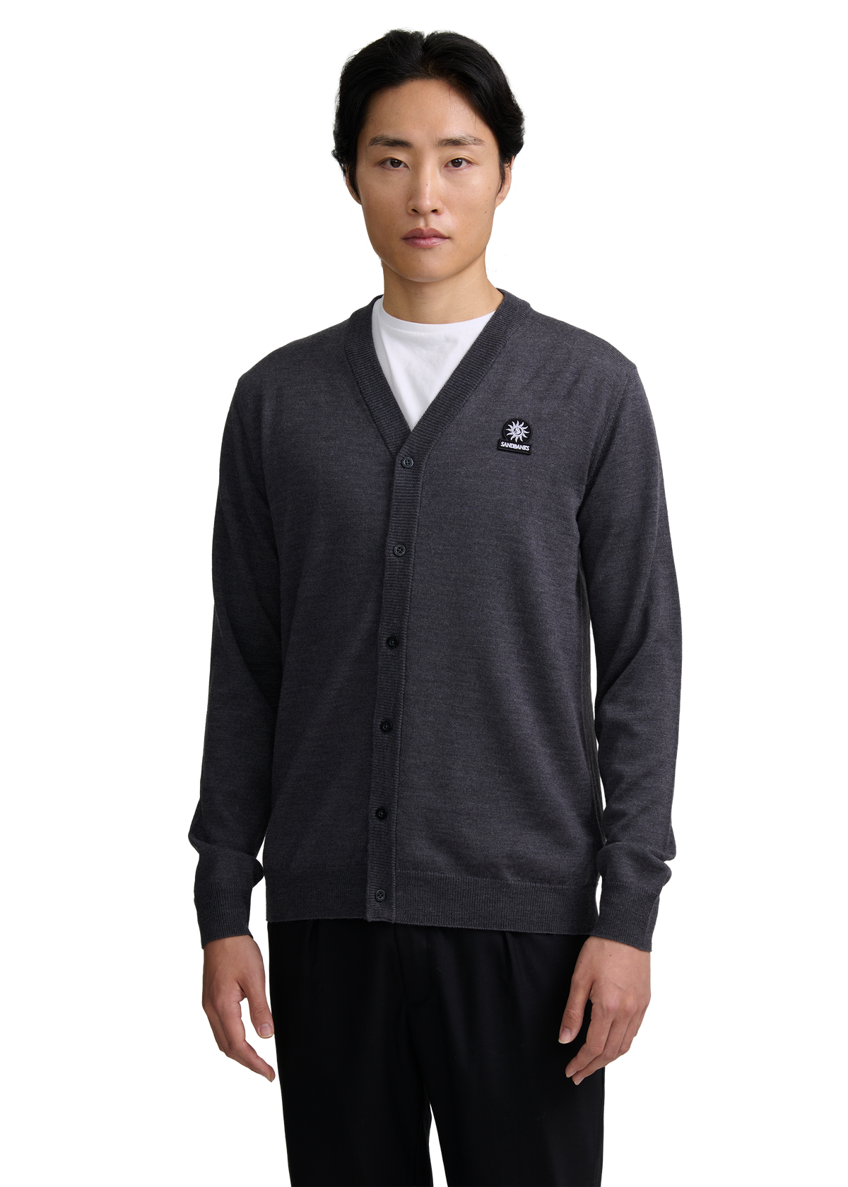 Retro Button Through Cardigan - Anthracite