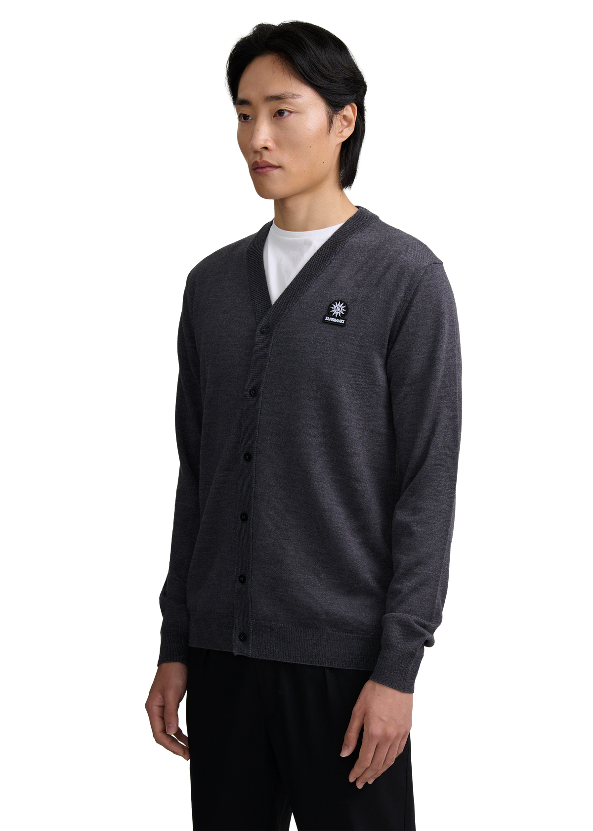 Retro Button Through Cardigan - Anthracite