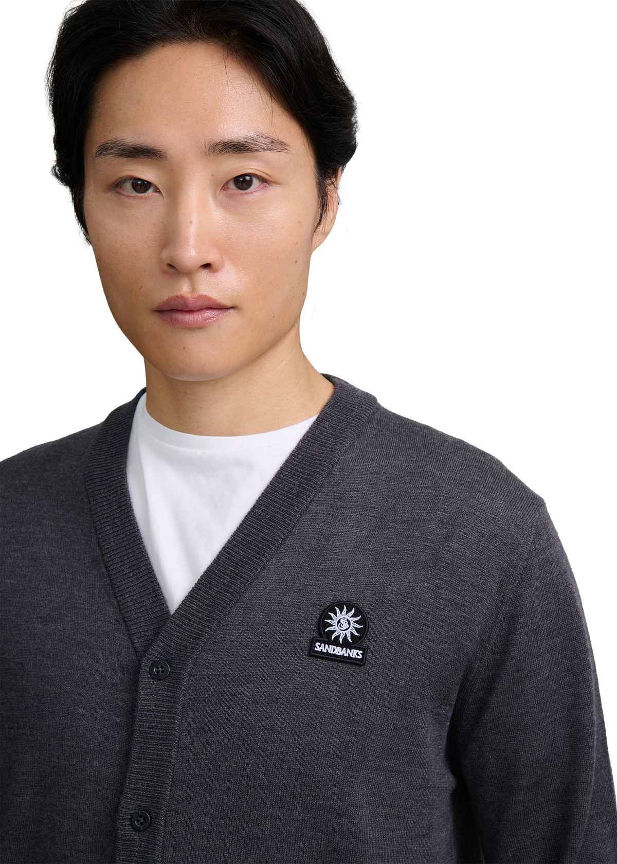 Retro Button Through Cardigan - Anthracite