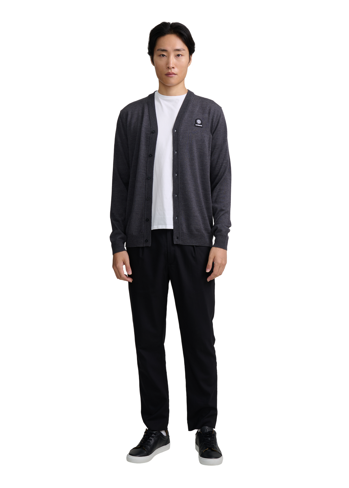 Retro Button Through Cardigan - Anthracite