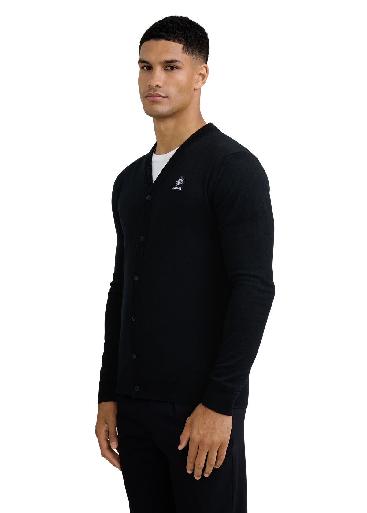 Retro Button-Through Cardigan - Black
