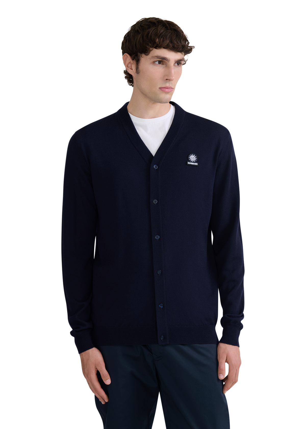 Retro Button Through Cardigan - Navy