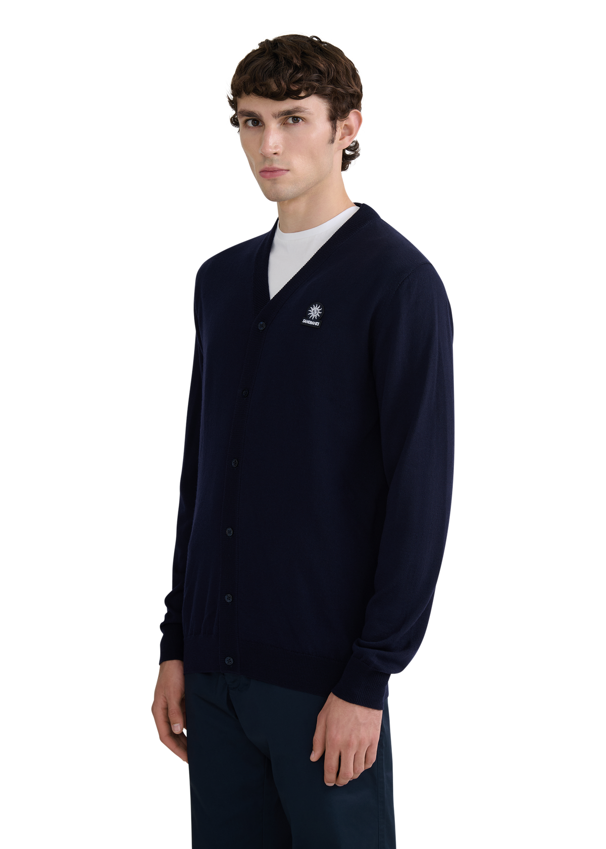 Retro Button Through Cardigan - Navy