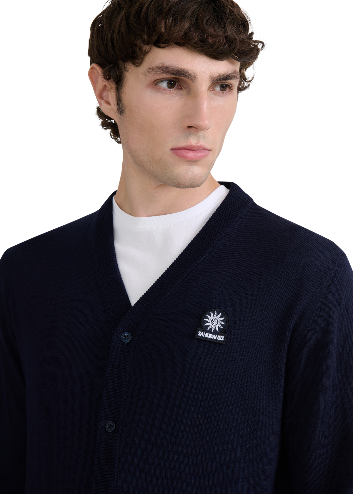 Retro Button Through Cardigan - Navy