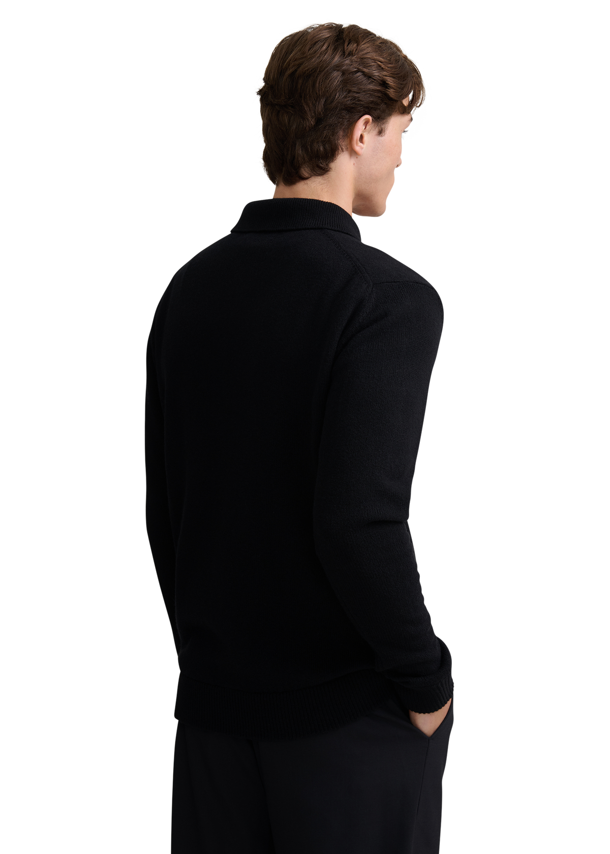 Button Through Knit Overshirt - Black