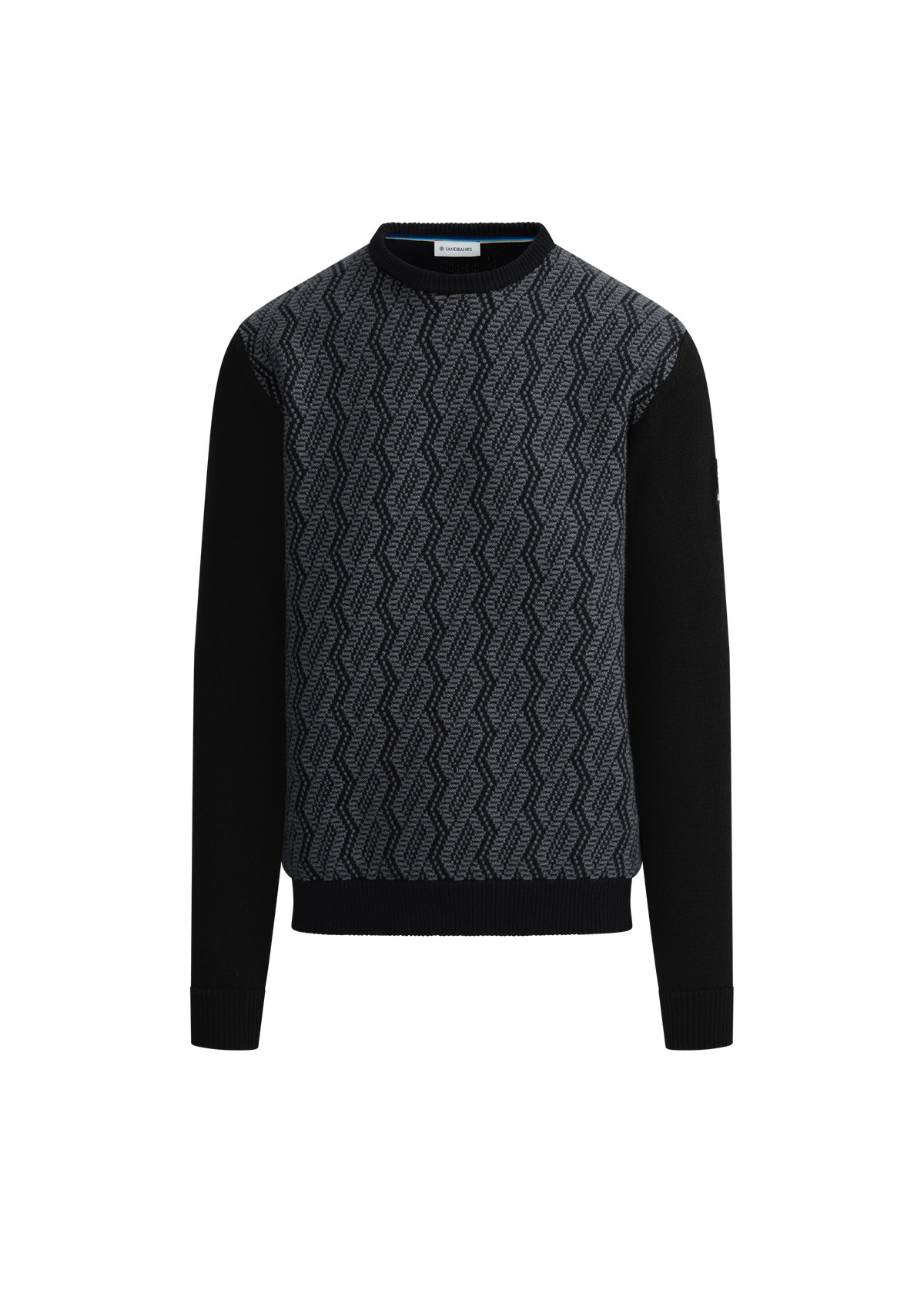 Intarsia Rope Knitted Jumper - Black