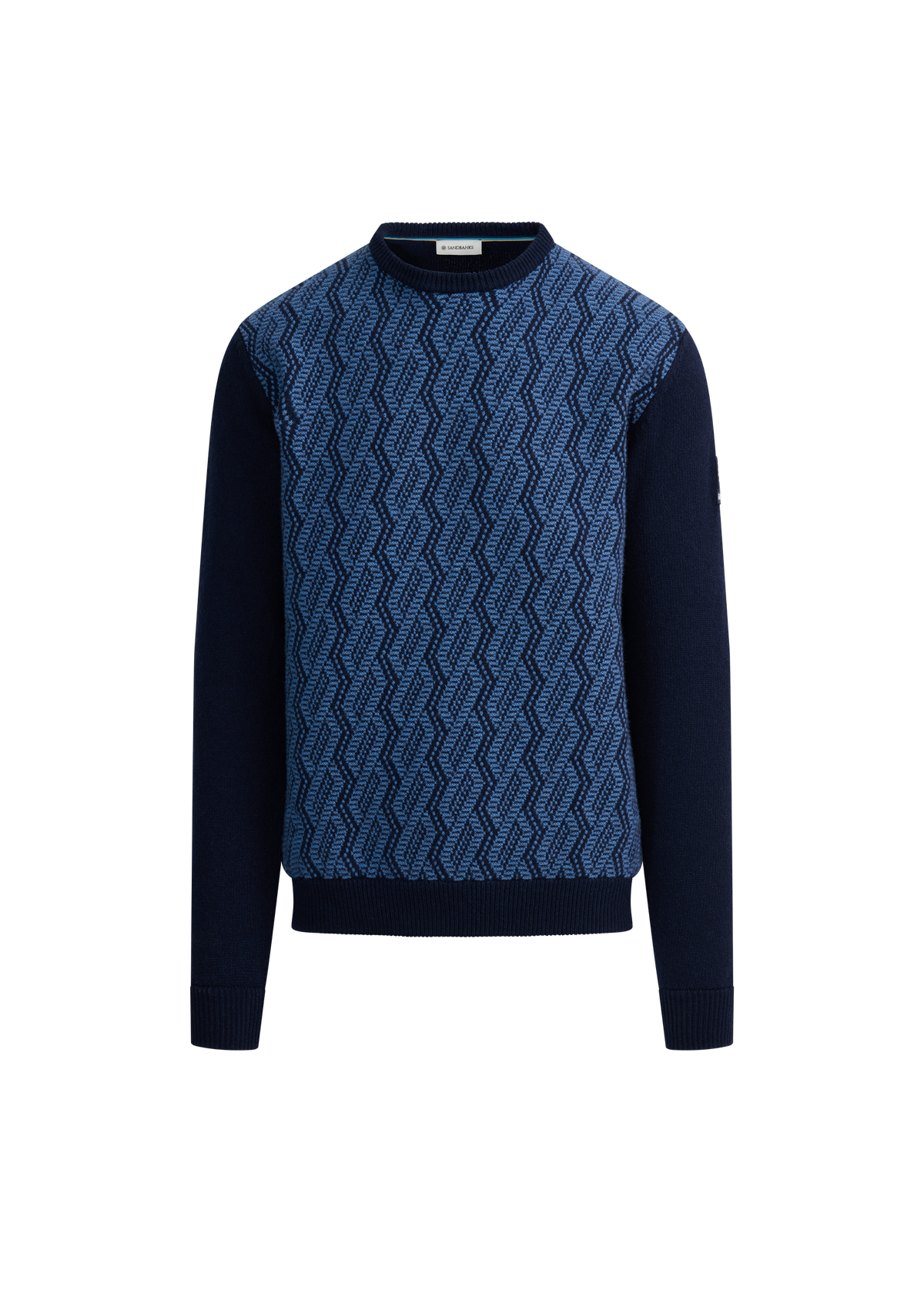 Intarsia Rope Knitted Jumper - Navy