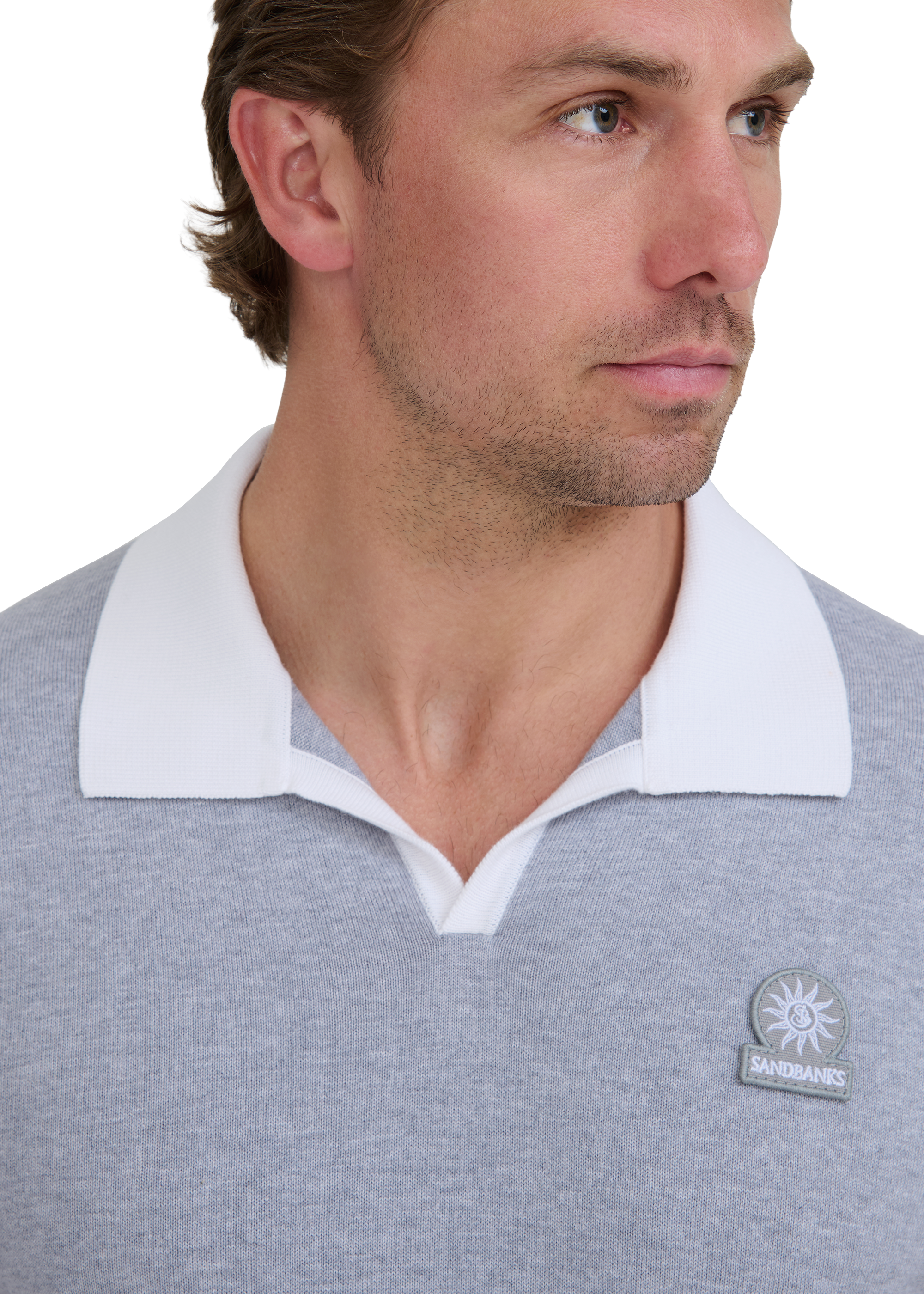 Revere Collar Polo - Grey Marl