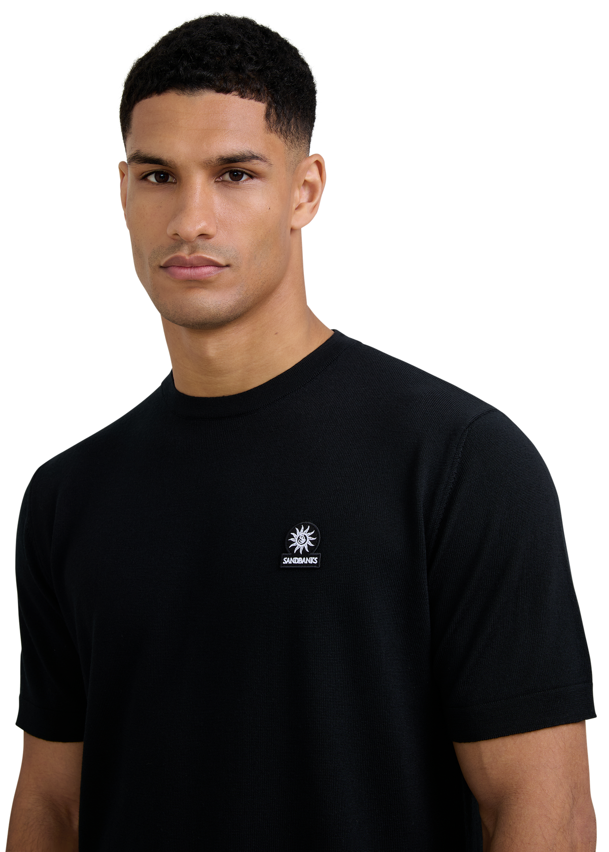 Merino Wool Knitted T-Shirt - Black
