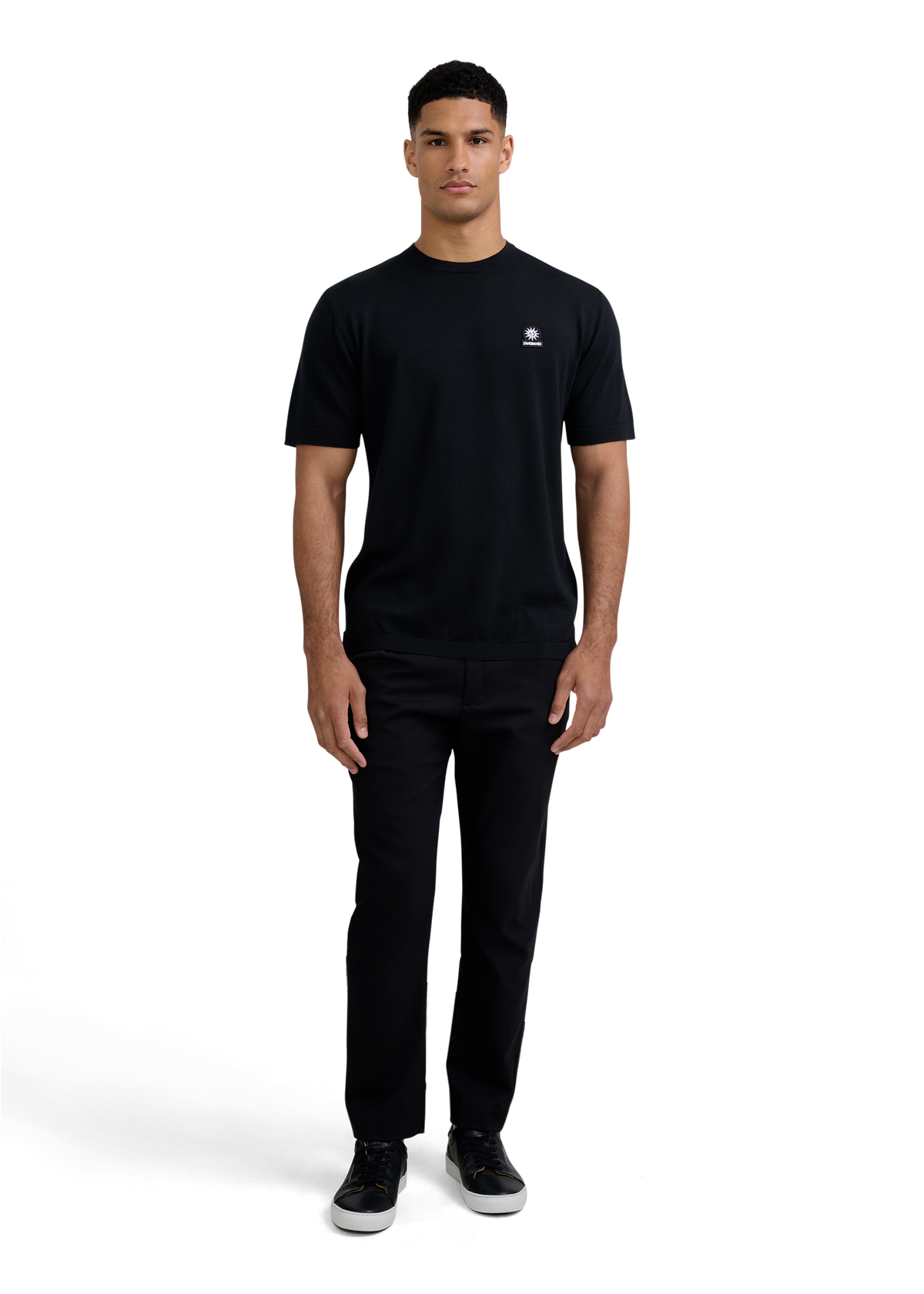 Merino Wool Knitted T-Shirt - Black