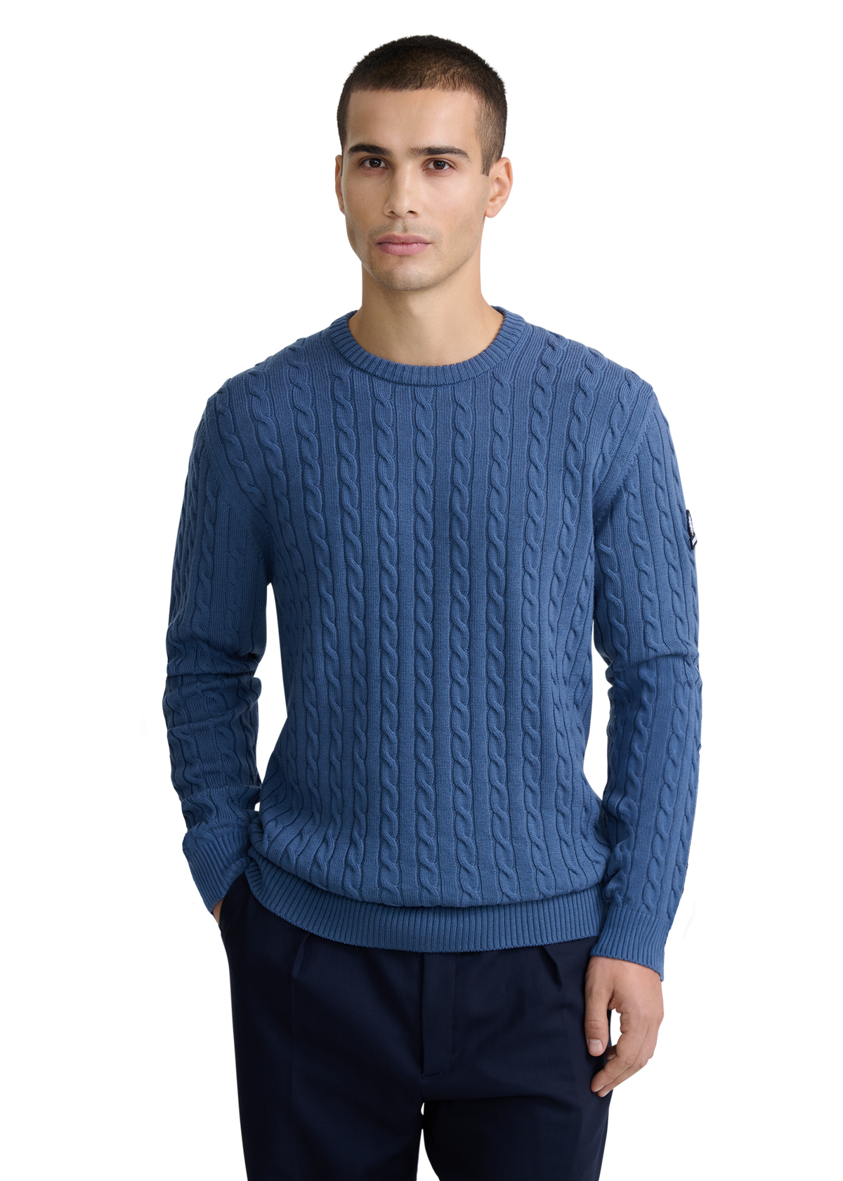 Sandbanks Merino Wool Cable Knit Jumper - Teal