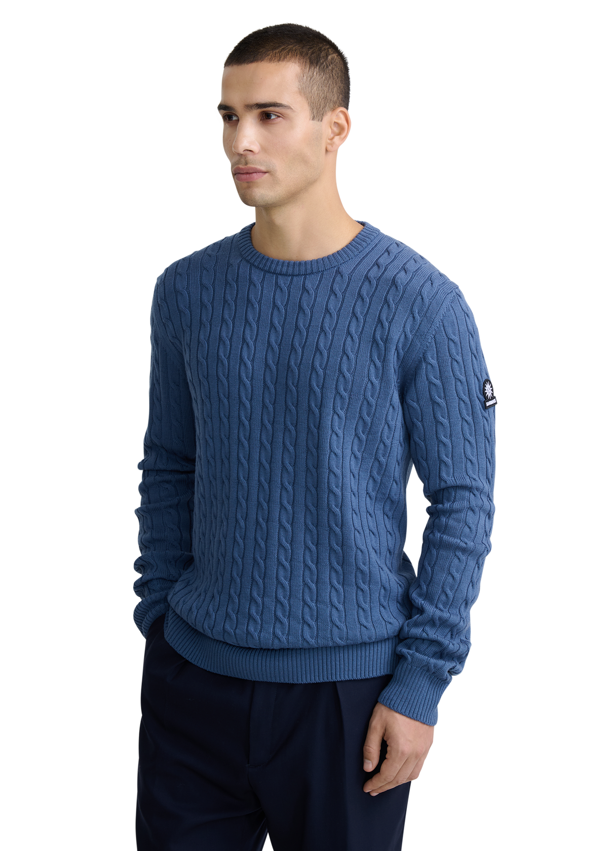 Sandbanks Merino Wool Cable Knit Jumper - Teal