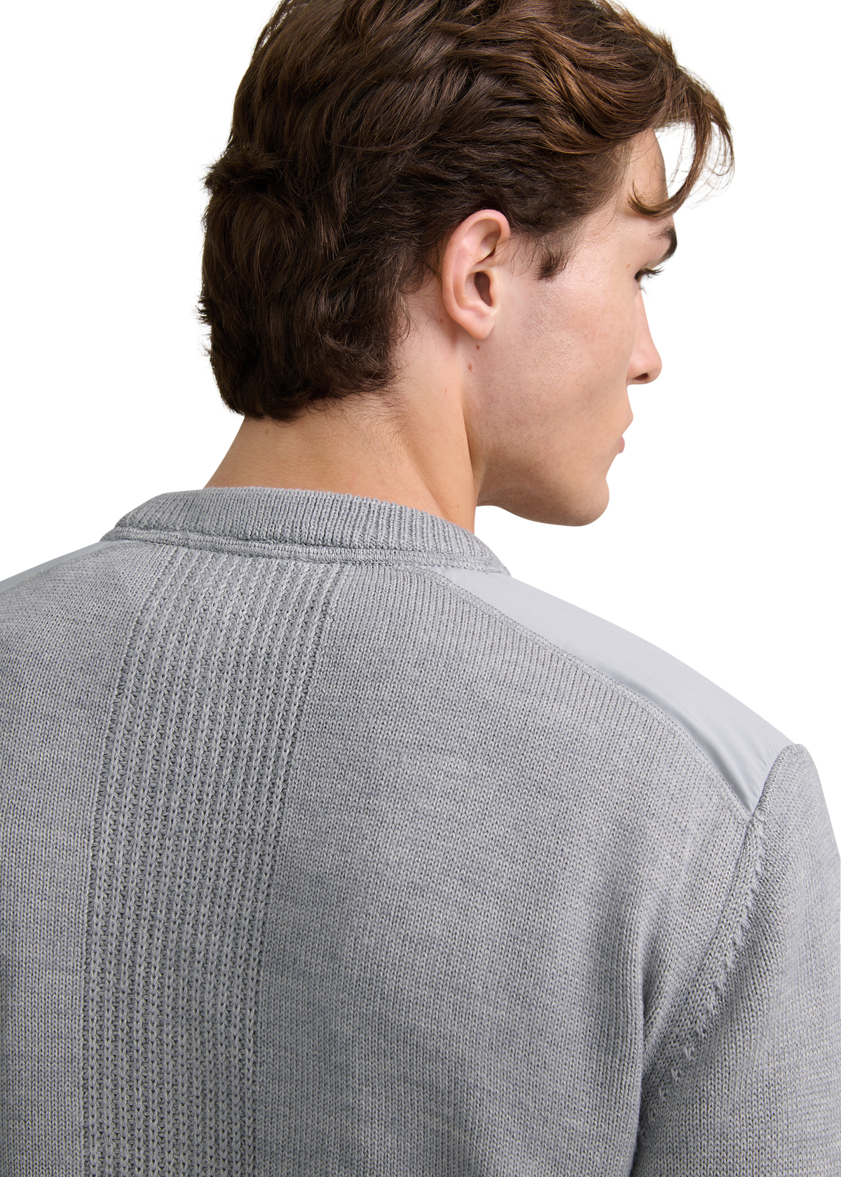 Sandbanks Tech Knitted Jumper - Light Grey