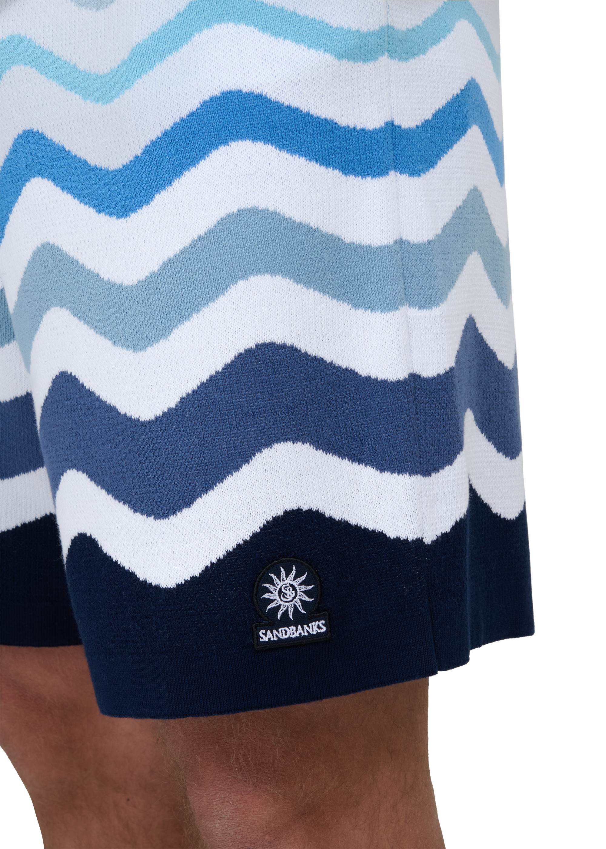 Gradient Wave Knitted Short - Blue