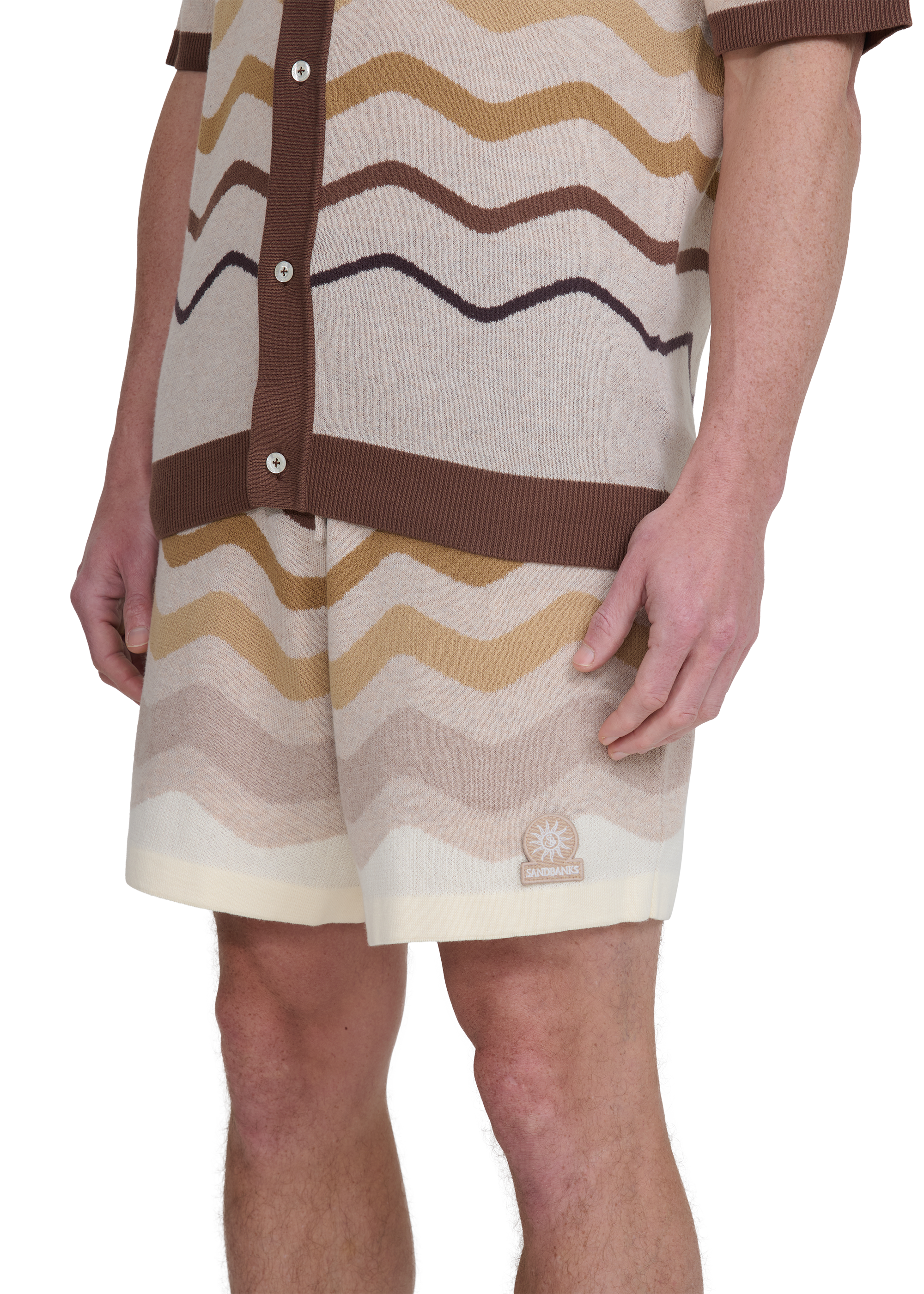 Gradient Wave Knitted Short - Stone