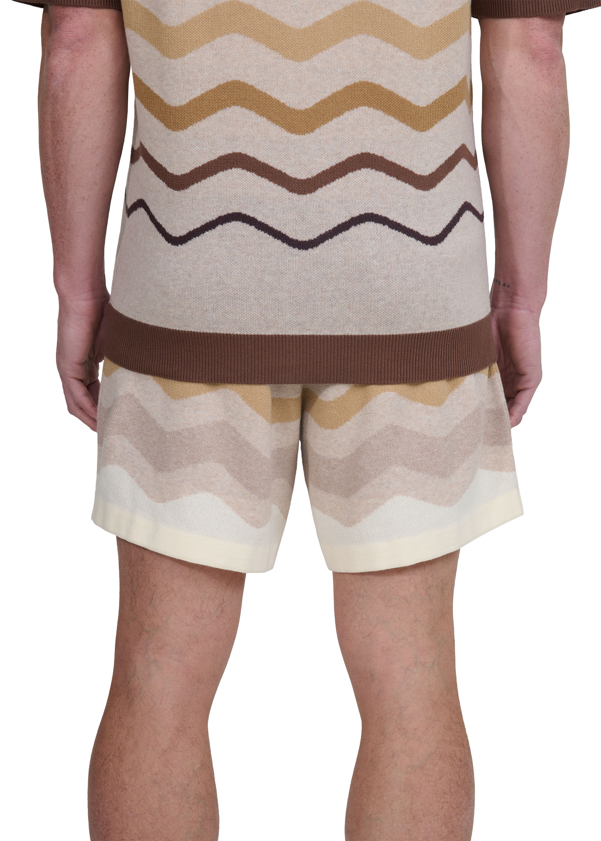 Gradient Wave Knitted Short - Stone