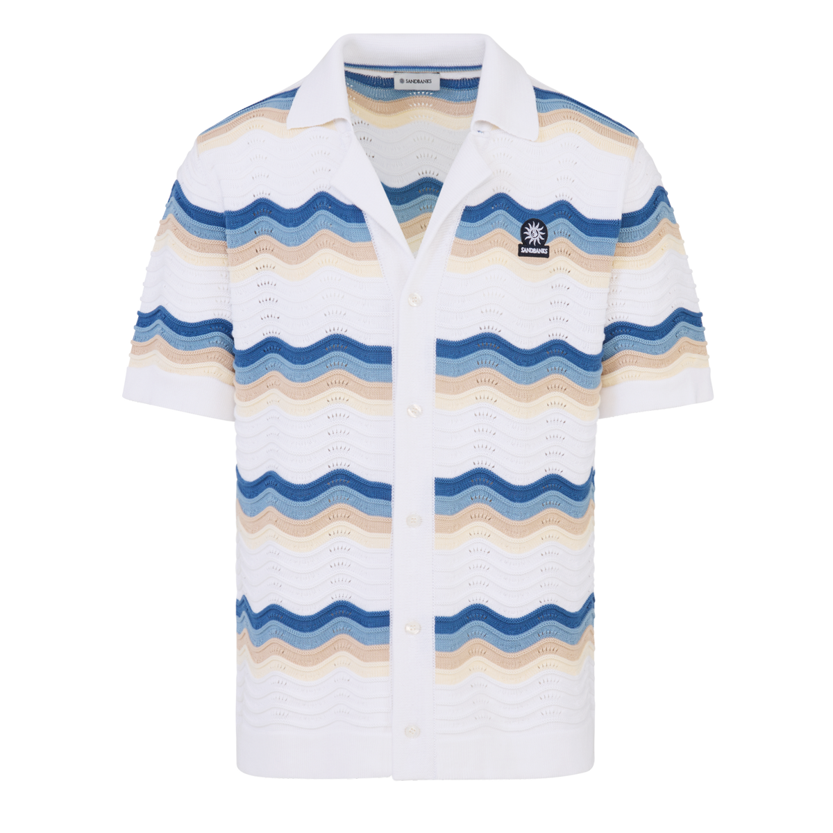 Gradient Wave Knitted Shirt in Stone | Sandbanks