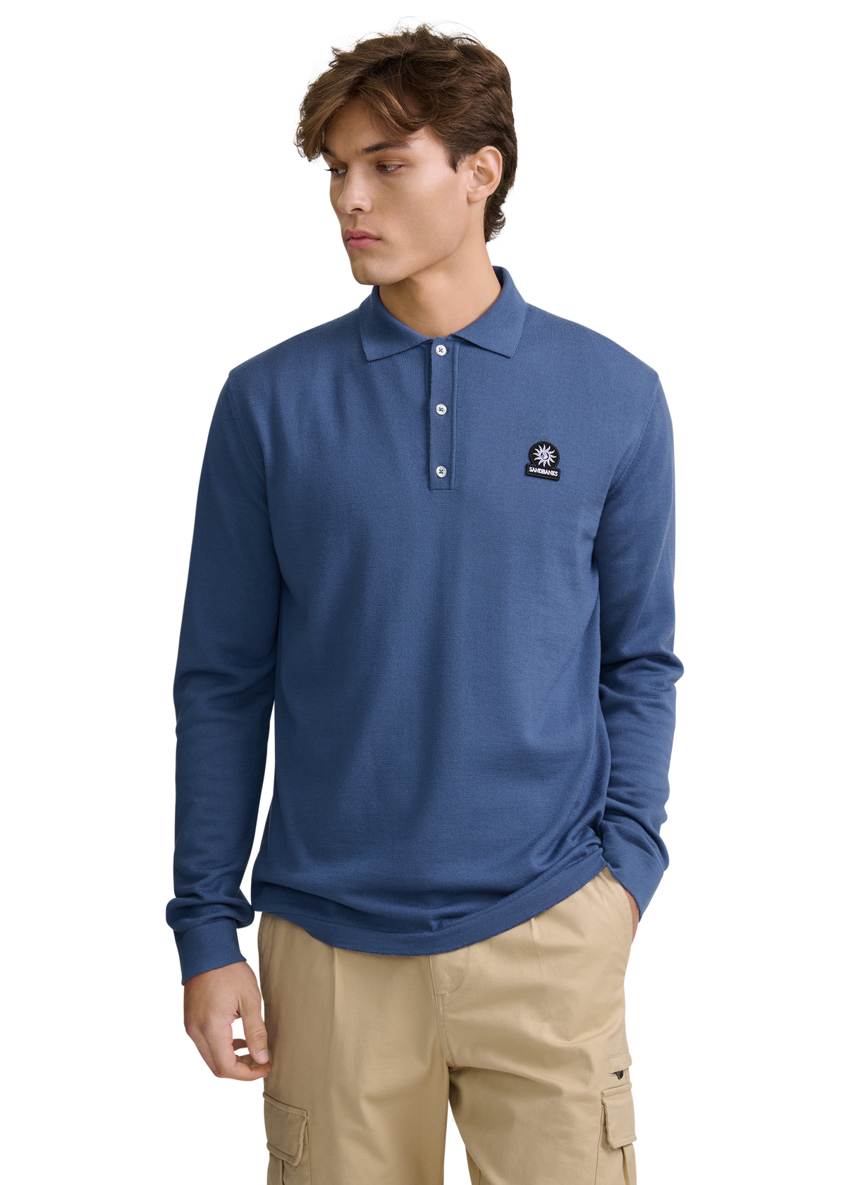Merino Wool Button Polo Shirt - Teal