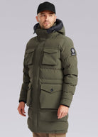 Sandbanks Branksome Long Puffer Jacket - Khaki - Sandbanks