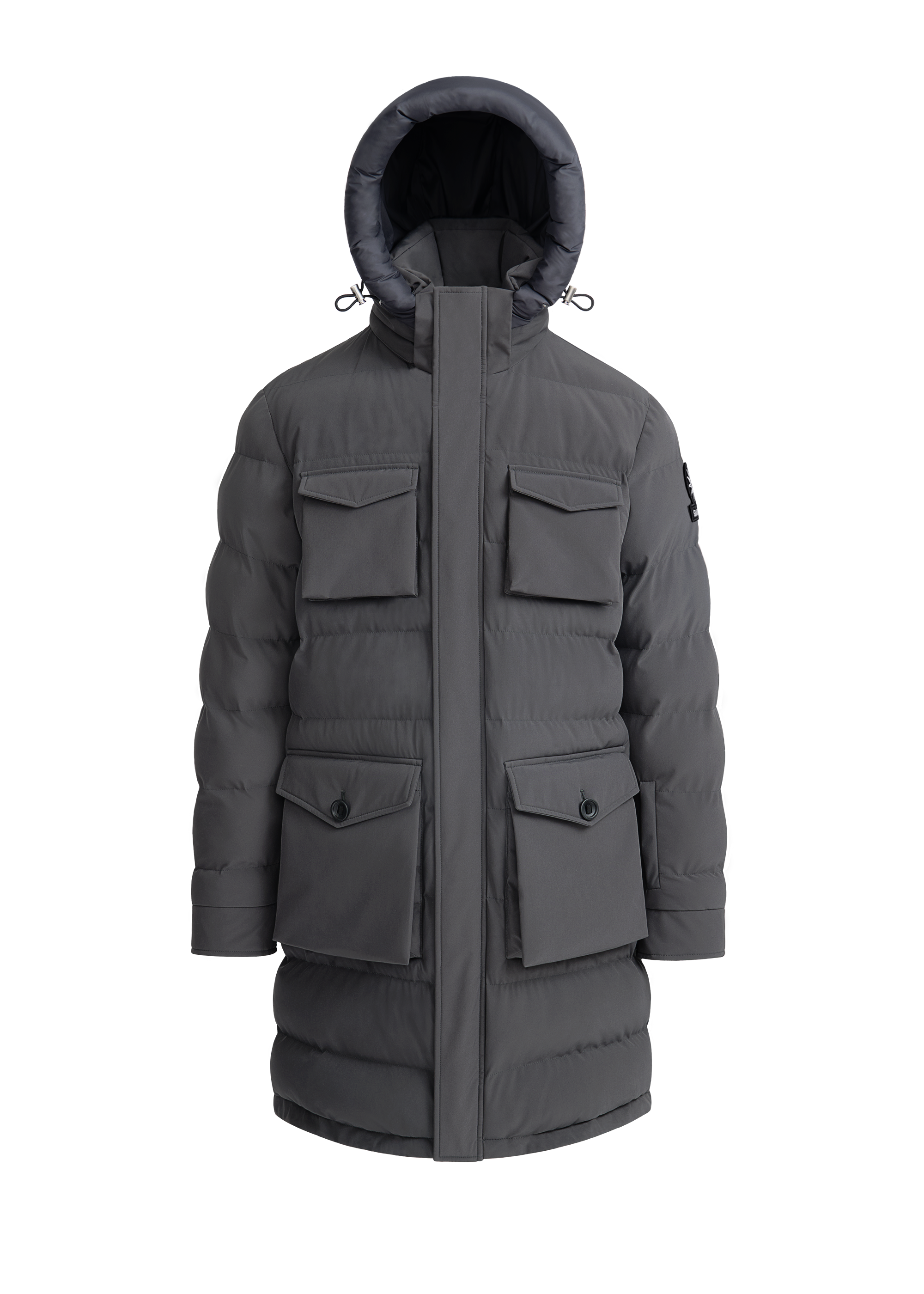 Sandbanks Branksome Long Puffer Jacket - Charcoal - Sandbanks