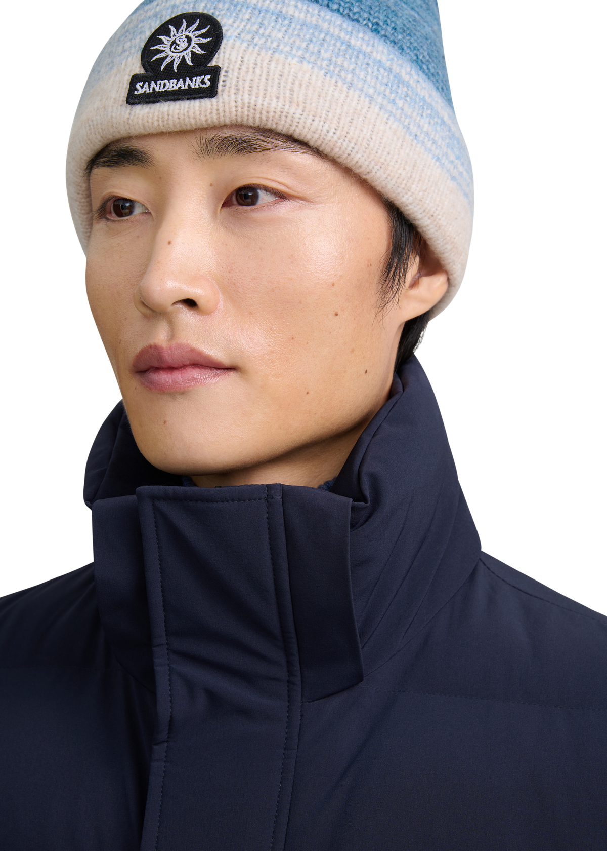 Sandbanks Branksome Long Puffer Jacket - Navy