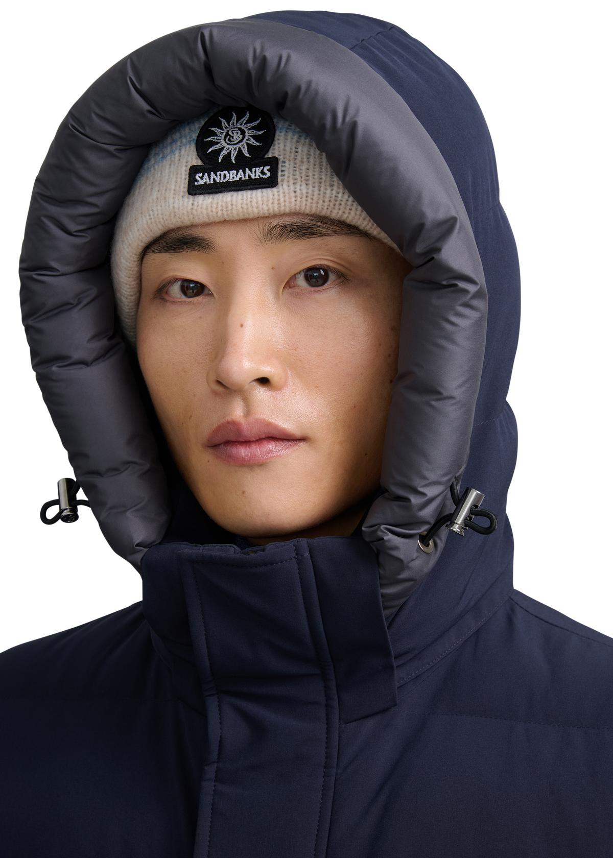 Sandbanks Branksome Long Puffer Jacket - Navy