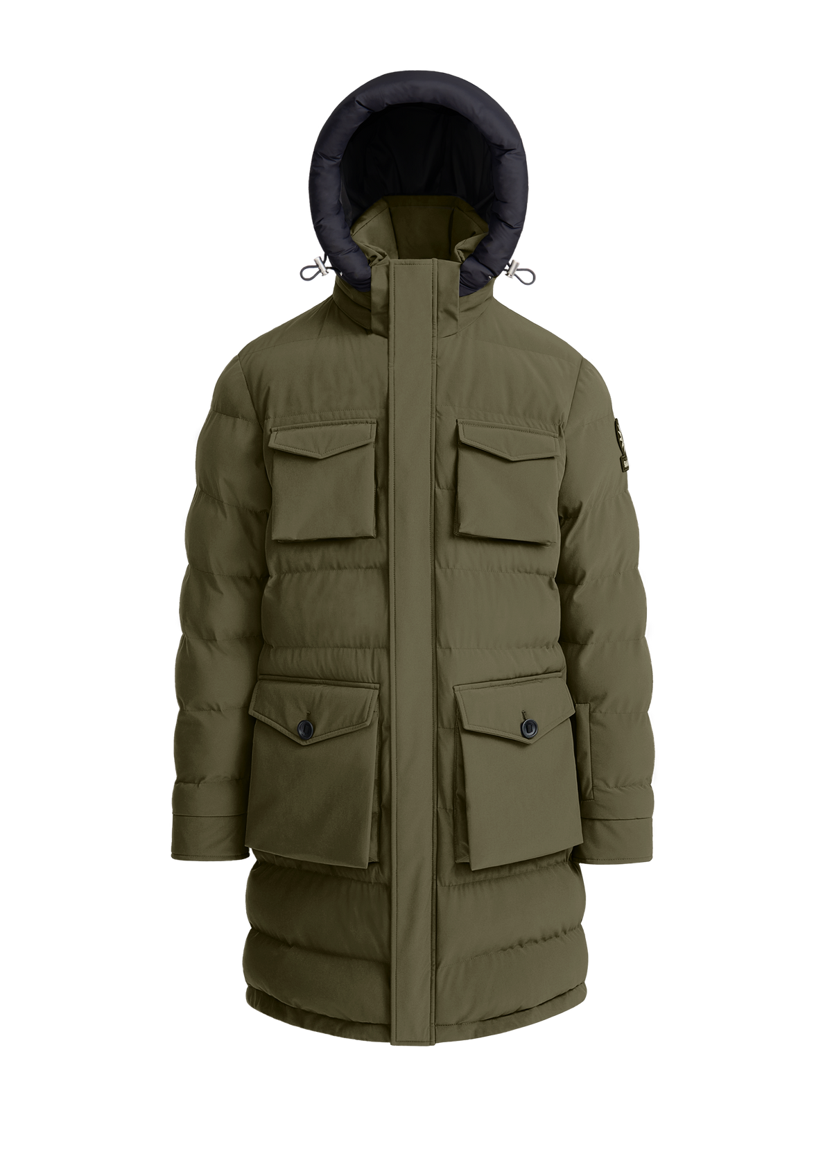Sandbanks Branksome Long Puffer Jacket - Olive