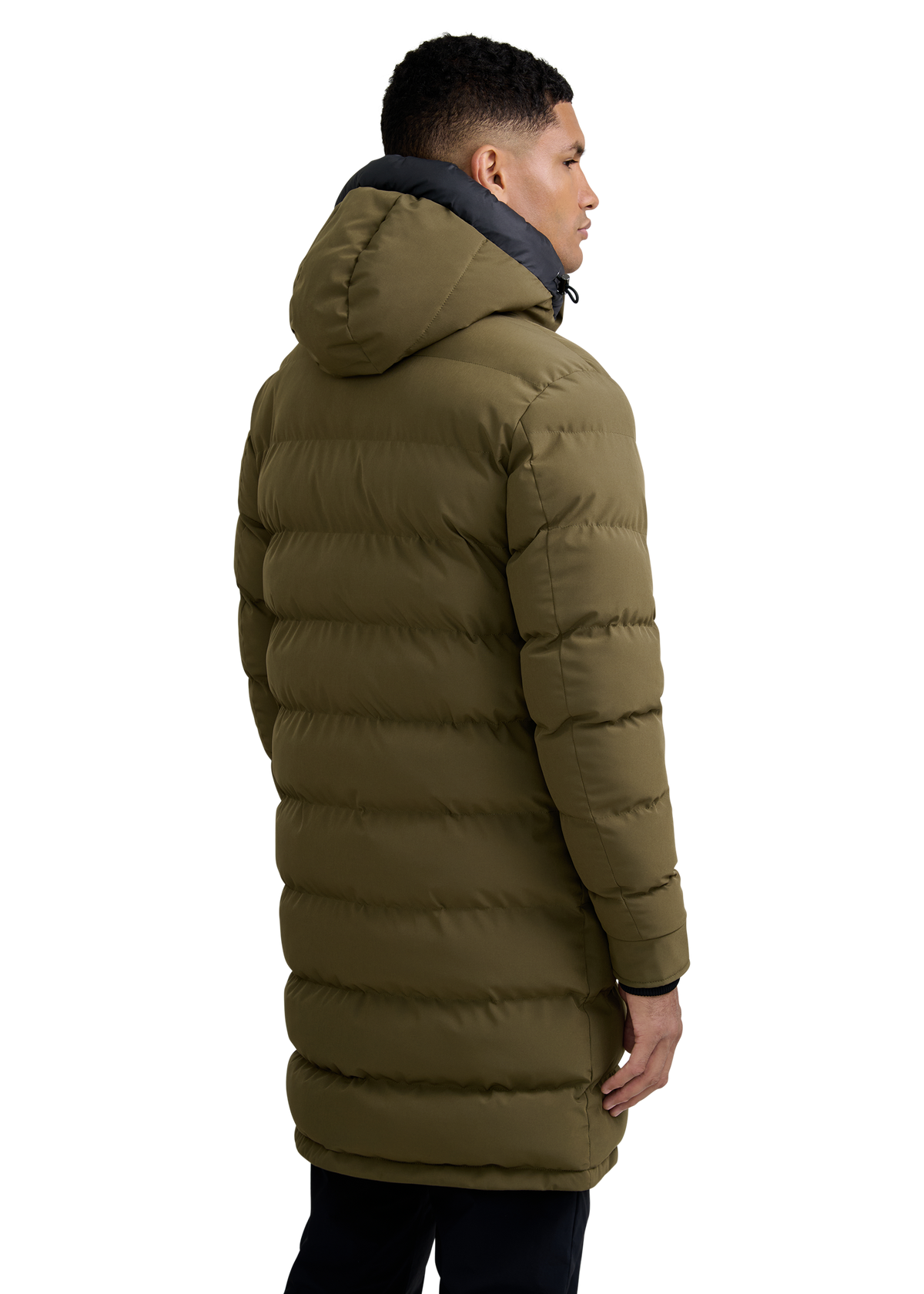 Sandbanks Branksome Long Puffer Jacket - Olive