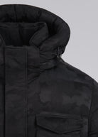 Sandbanks Carbon Collection C6 ECONYL® Branksome Long Puffer Jacket - Black Camo - Sandbanks