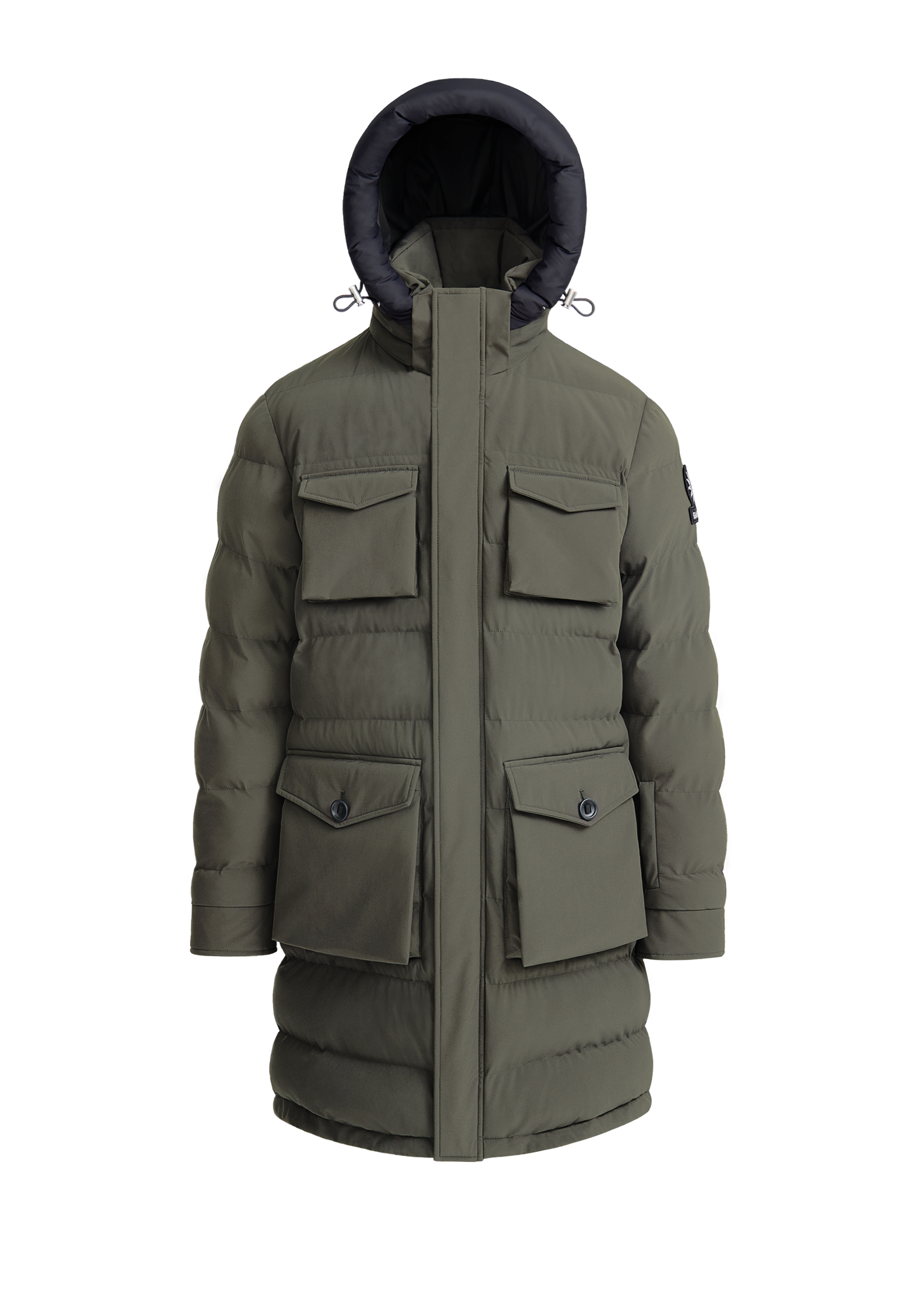 Sandbanks Branksome Long Puffer Jacket - Khaki - Sandbanks