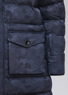 Sandbanks Carbon Collection ECONYL® Branksome Long Puffer Jacket - Navy Camo - Sandbanks