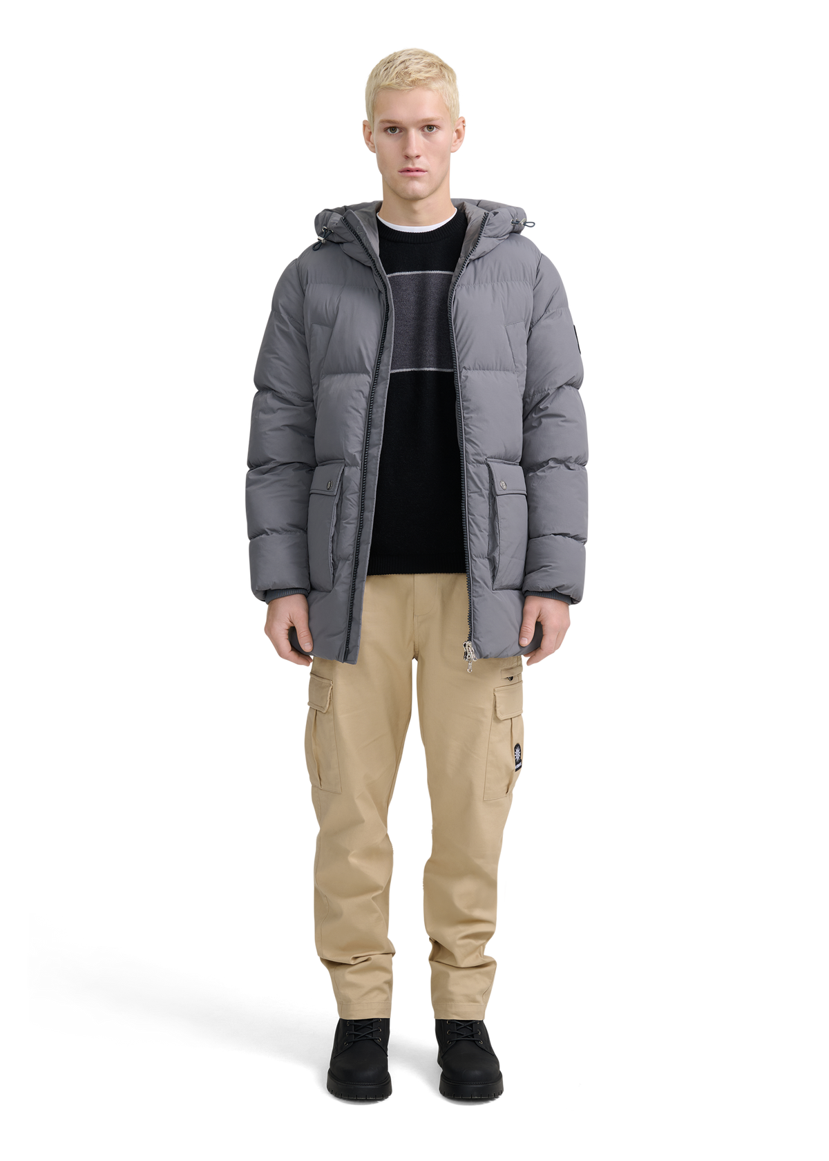 Valon Mid-Length Down Jacket - Charcoal