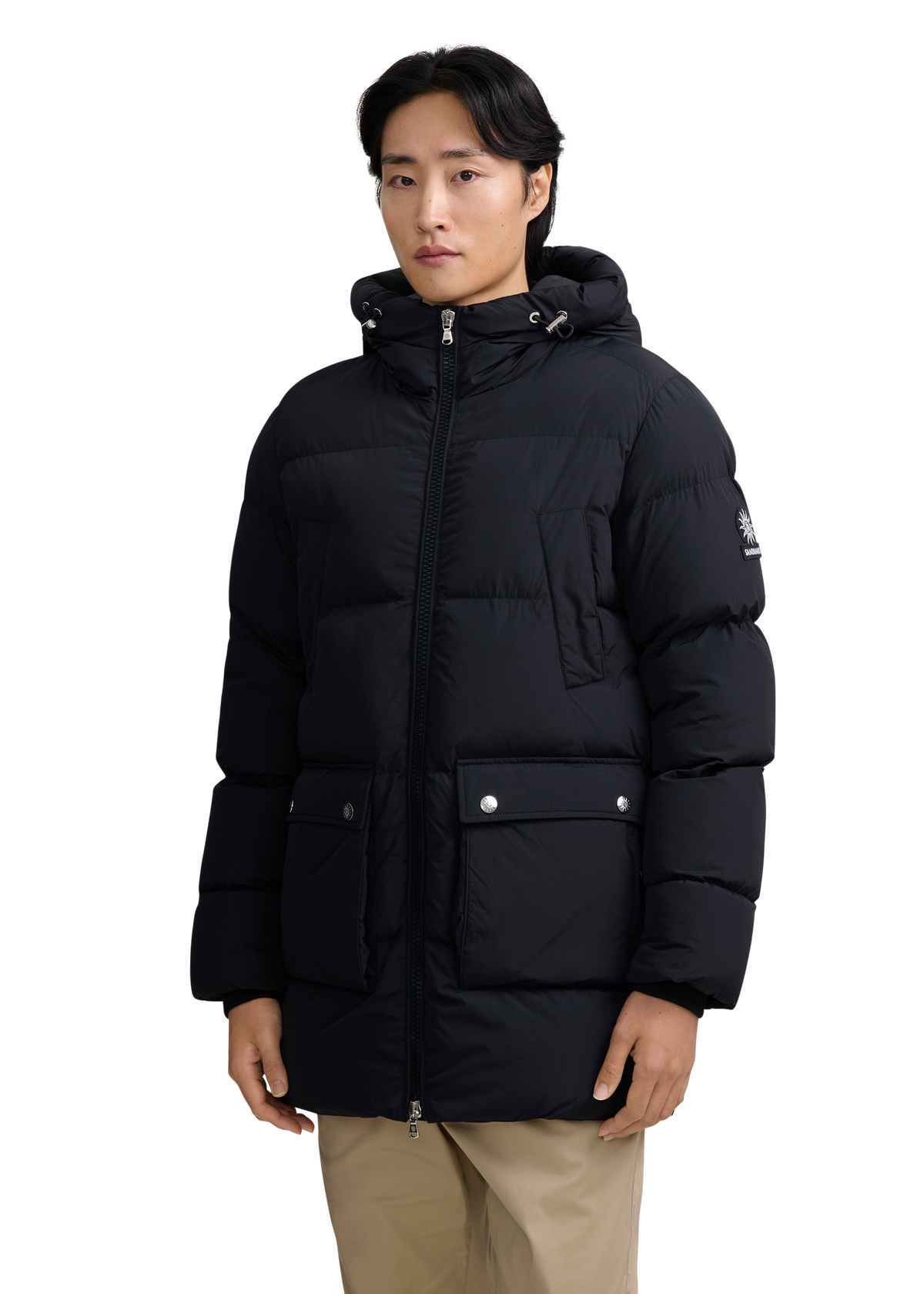 Valon Mid-Length Down Jacket - Black