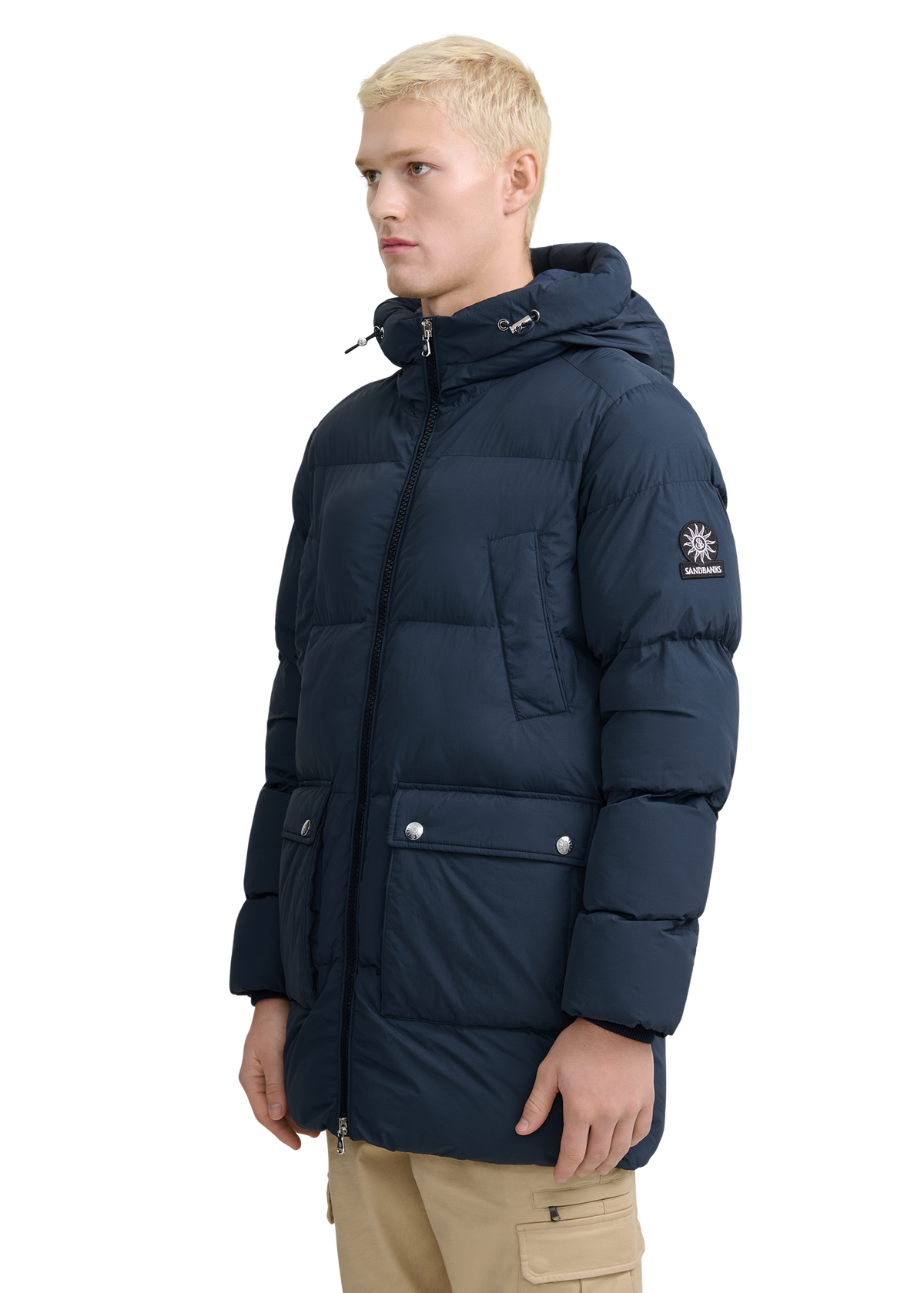 Valon Mid-Length Down Jacket - Navy