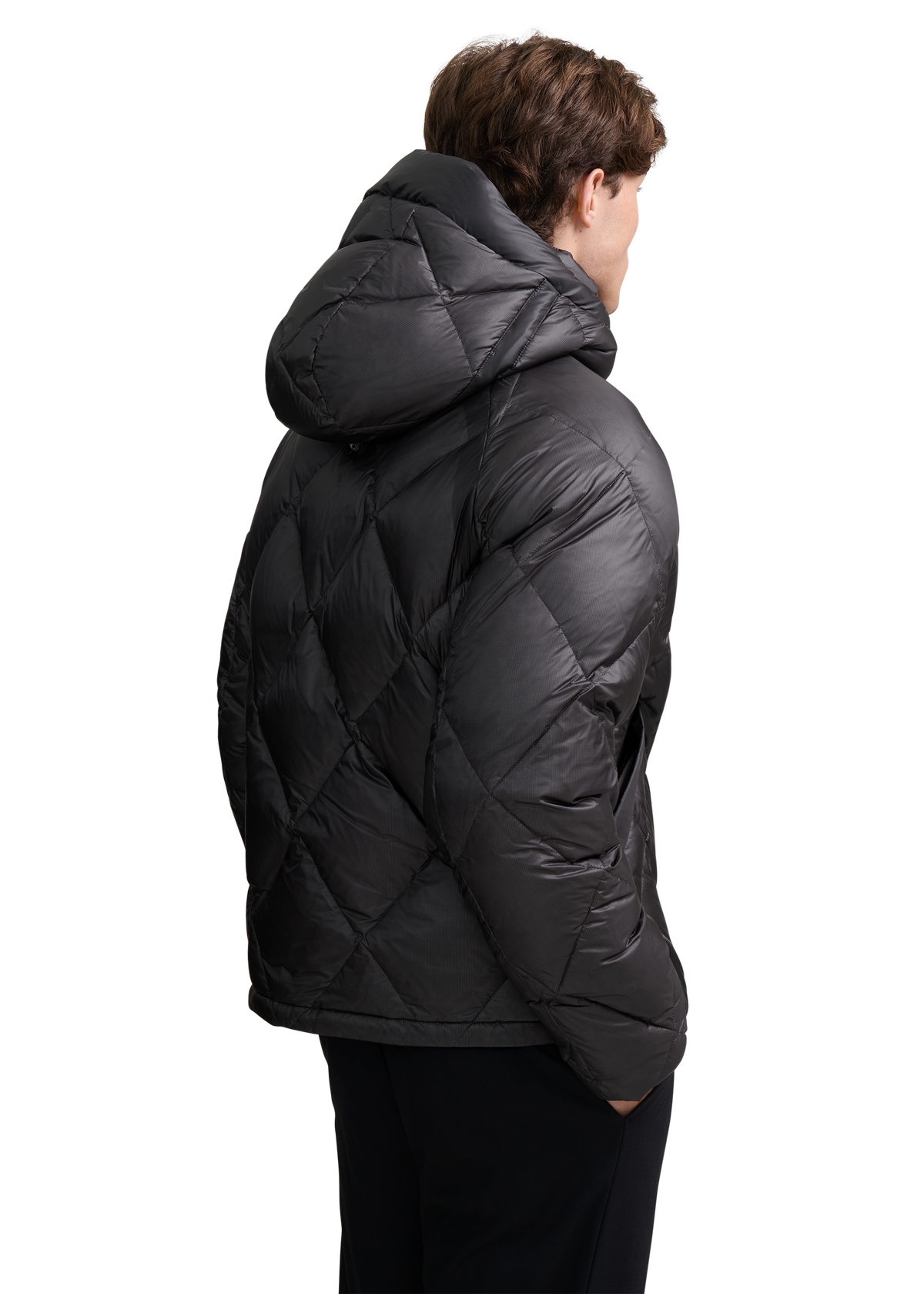Diamond Quilted Down Jacket - Anthracite